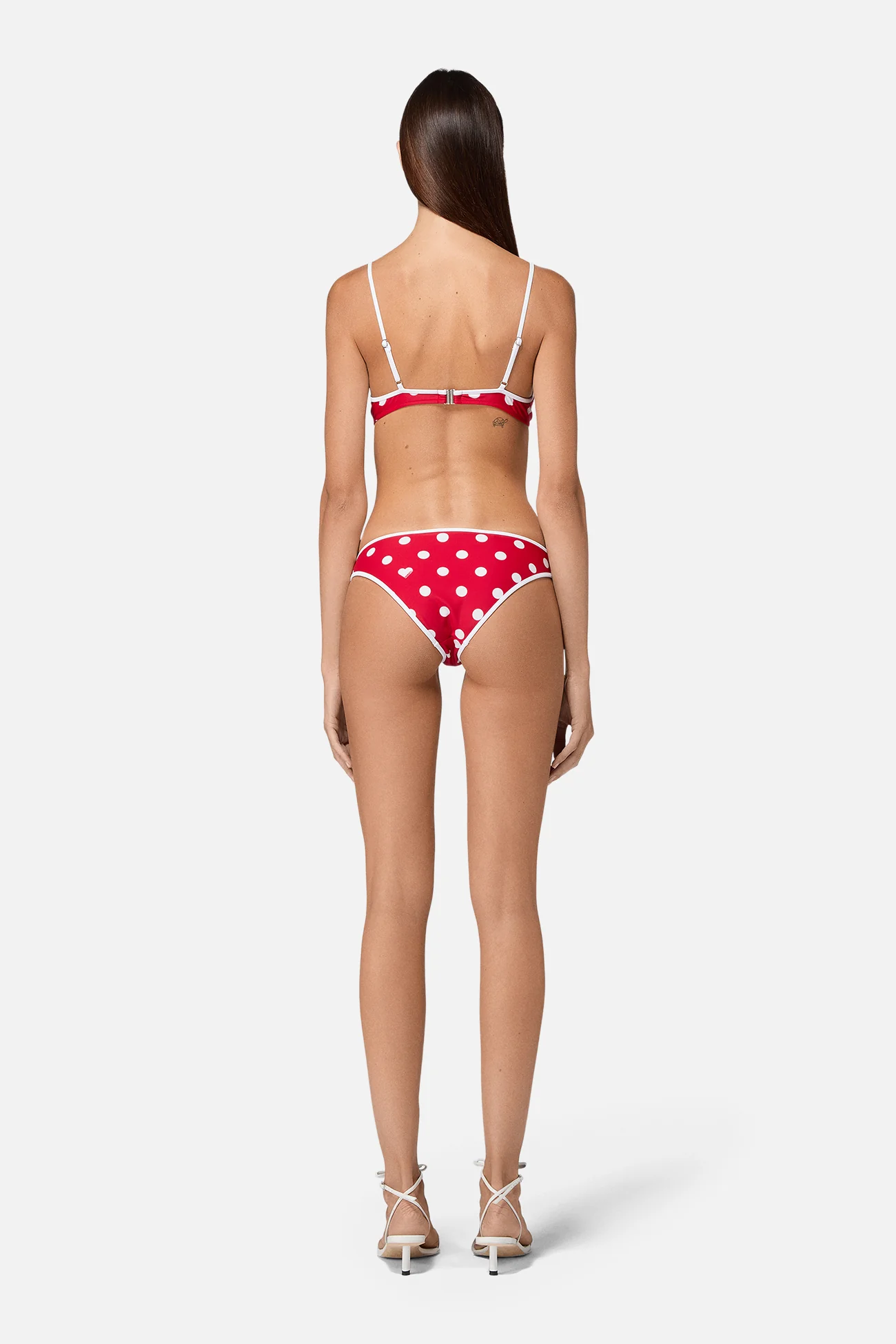 Polka Dot Bikini Bottom Red - Image 3