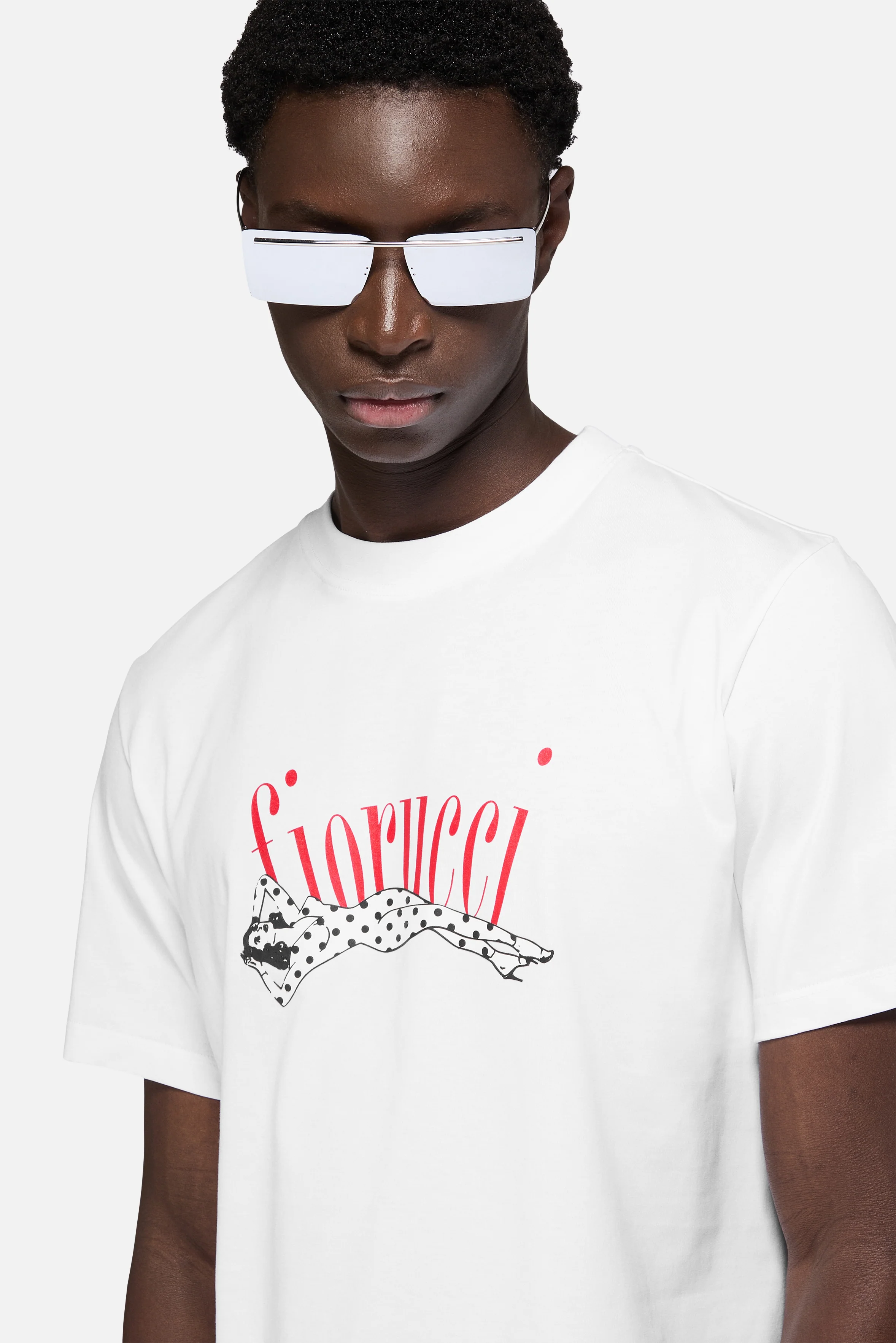 Polka Dot Pin Up Logo Regular T-Shirt White - Image 5