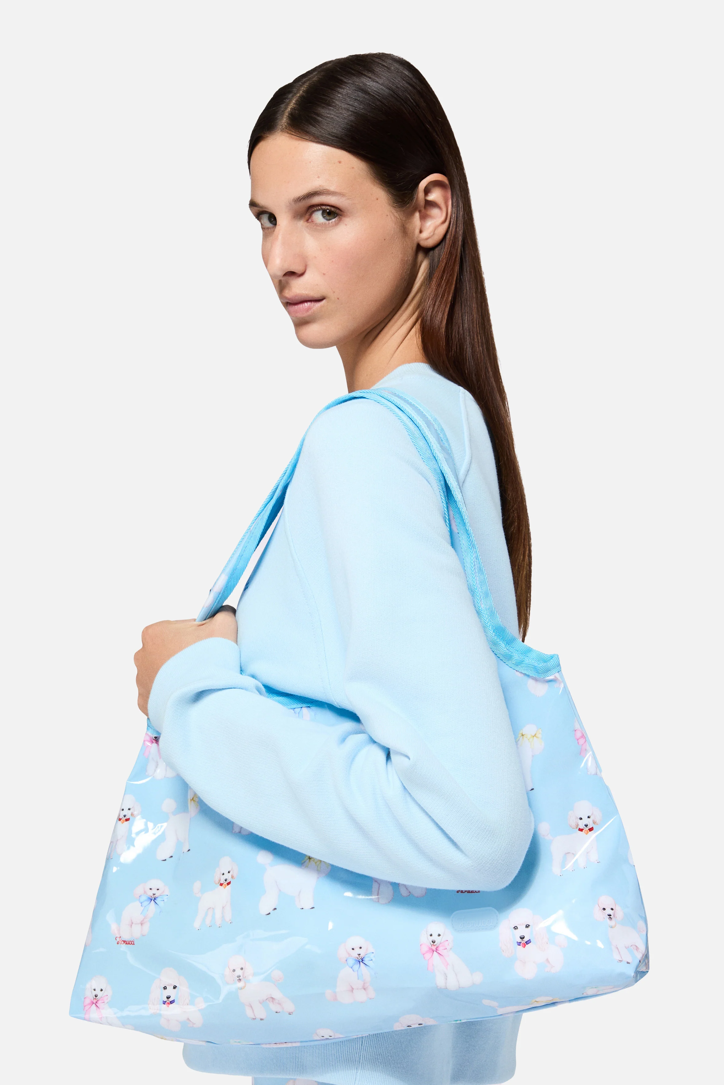 Poodle Hobo Bag Light Blue - Image 3