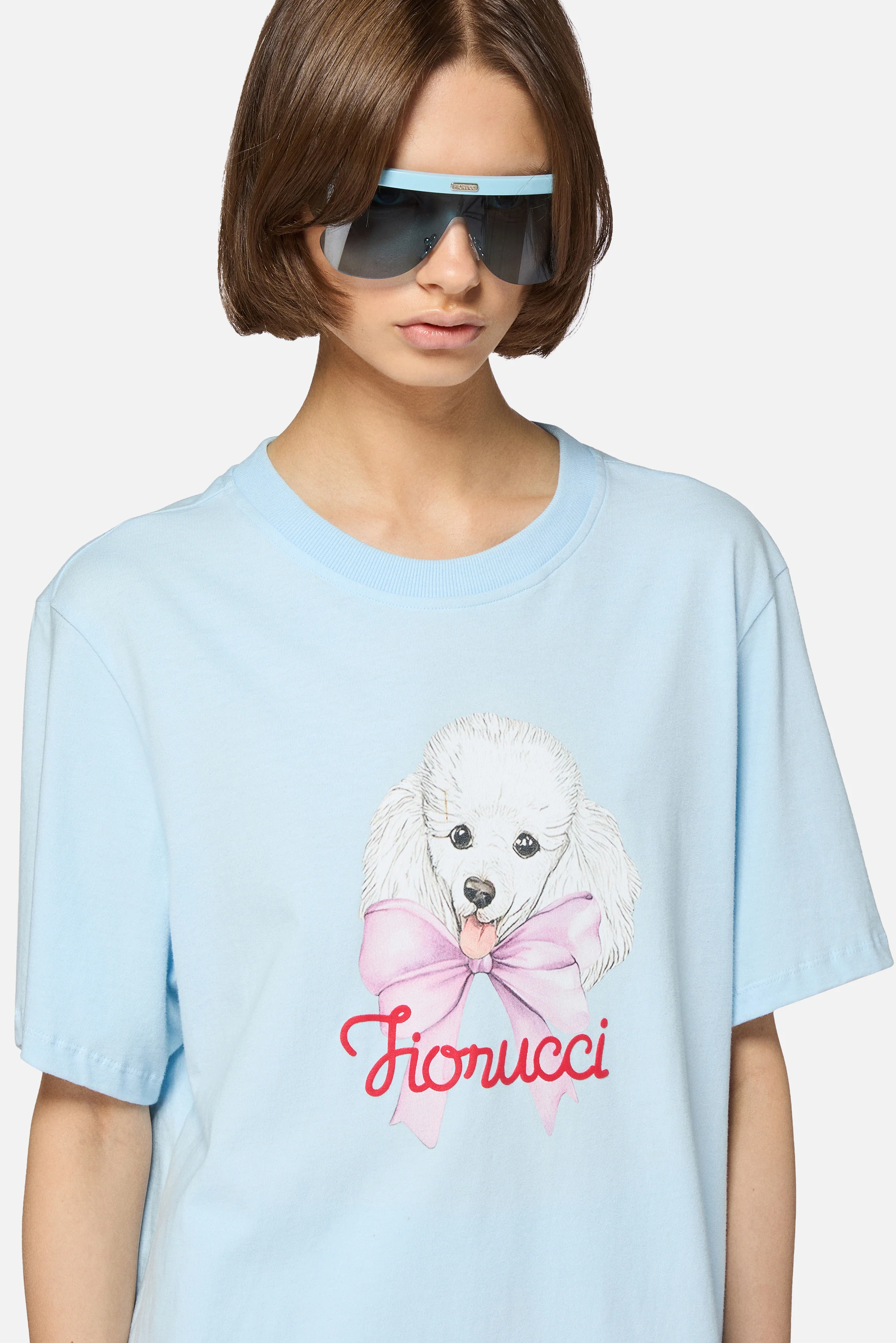 Poodle Logo Regular T-Shirt Light Blue - Image 4