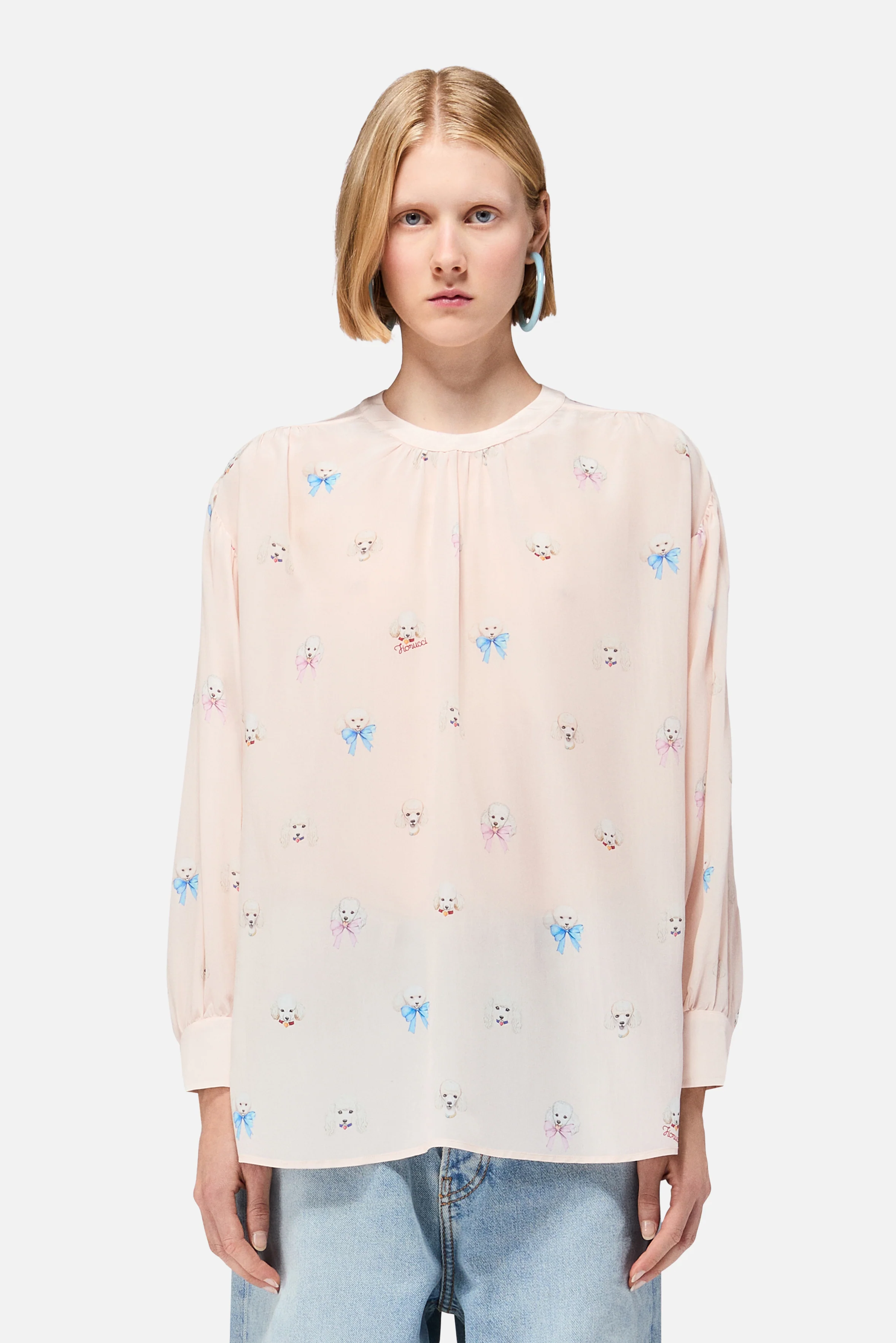 Poodle Print Blouse Pink - Image 3