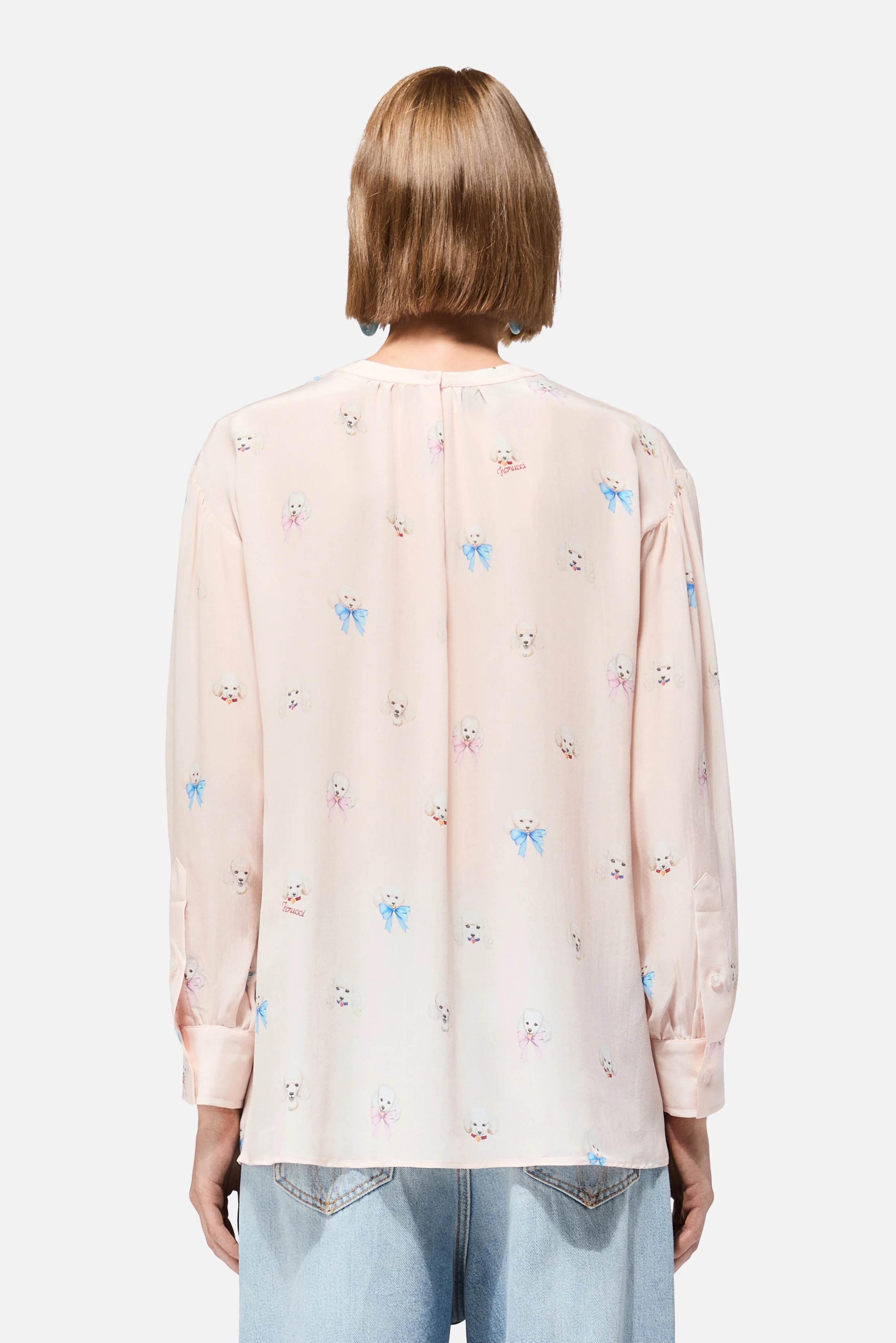 Poodle Print Blouse Pink - Image 4