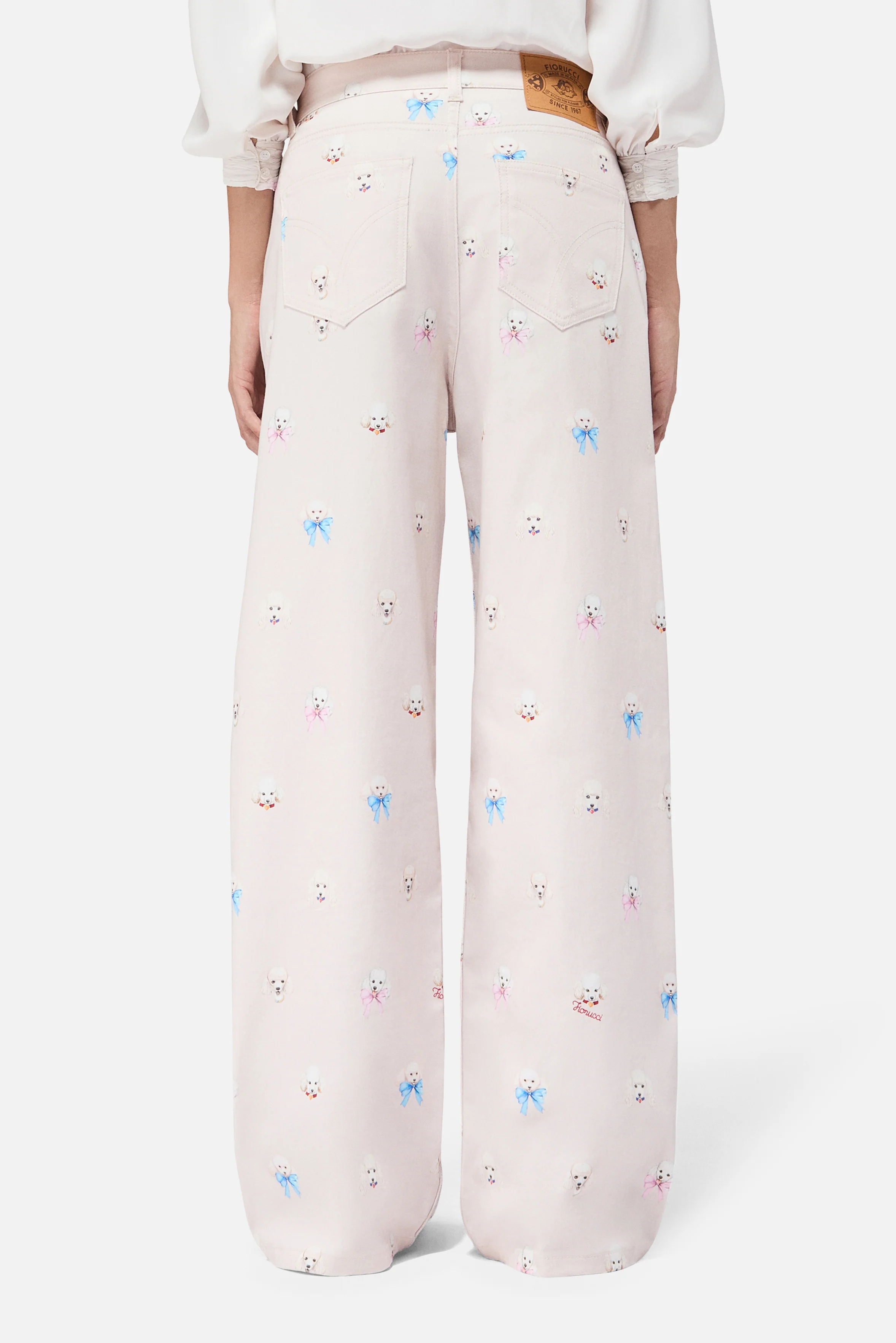 Poodle Print Heavy Cotton Baggy Jeans Pink - Image 3