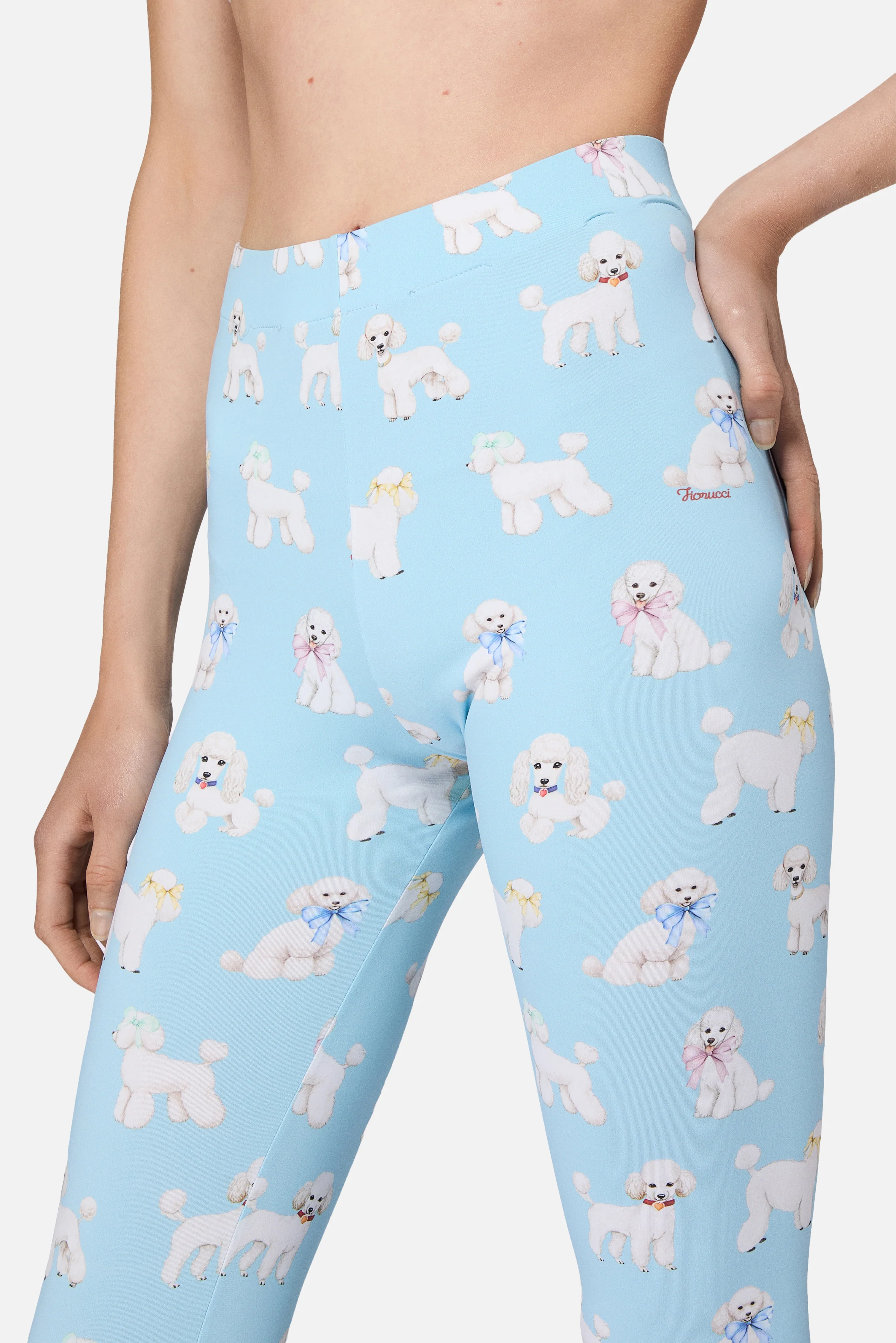 Poodle Print Leggings Light Blue - Image 5