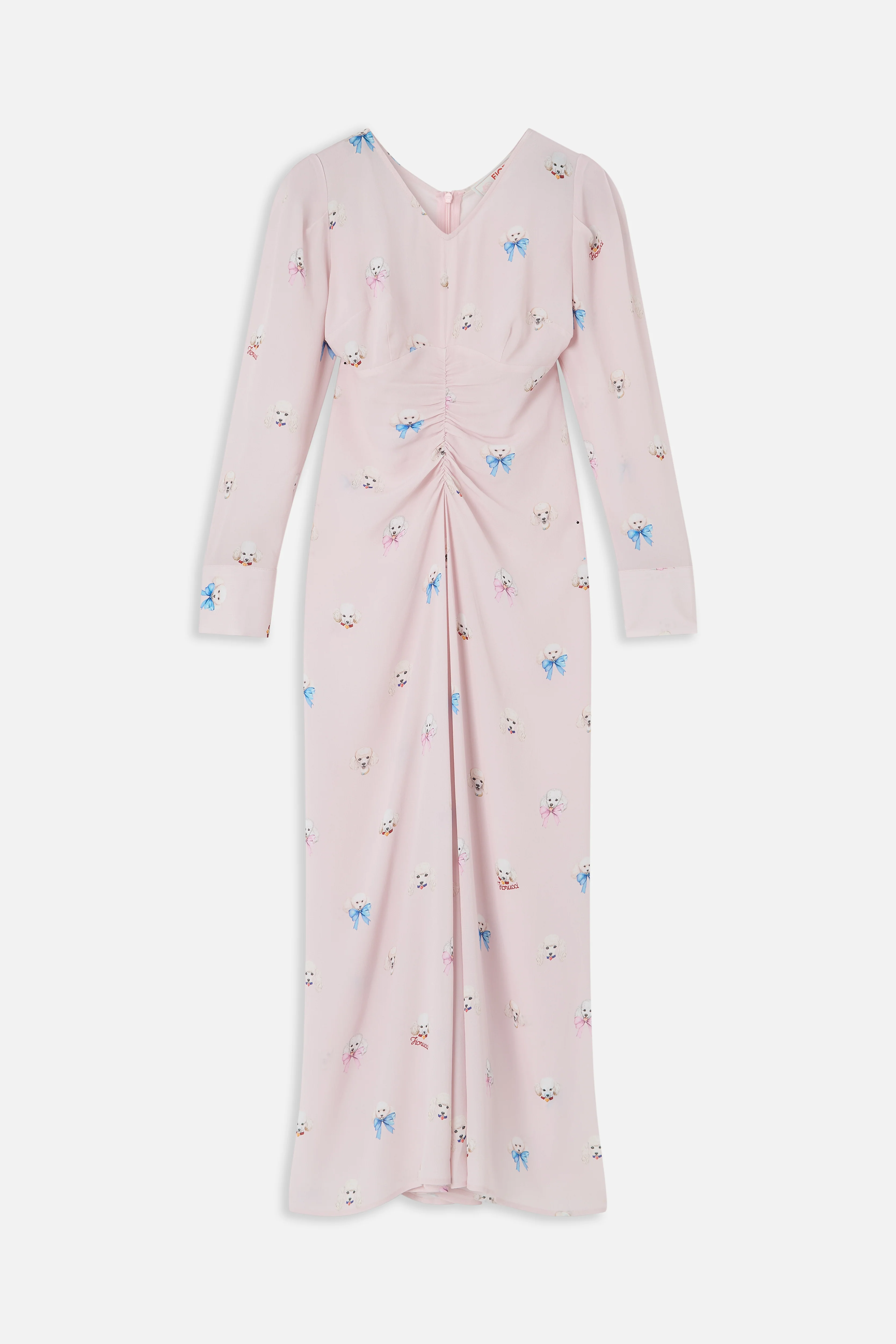 Poodle Print Midi Dress Pink - Image 2