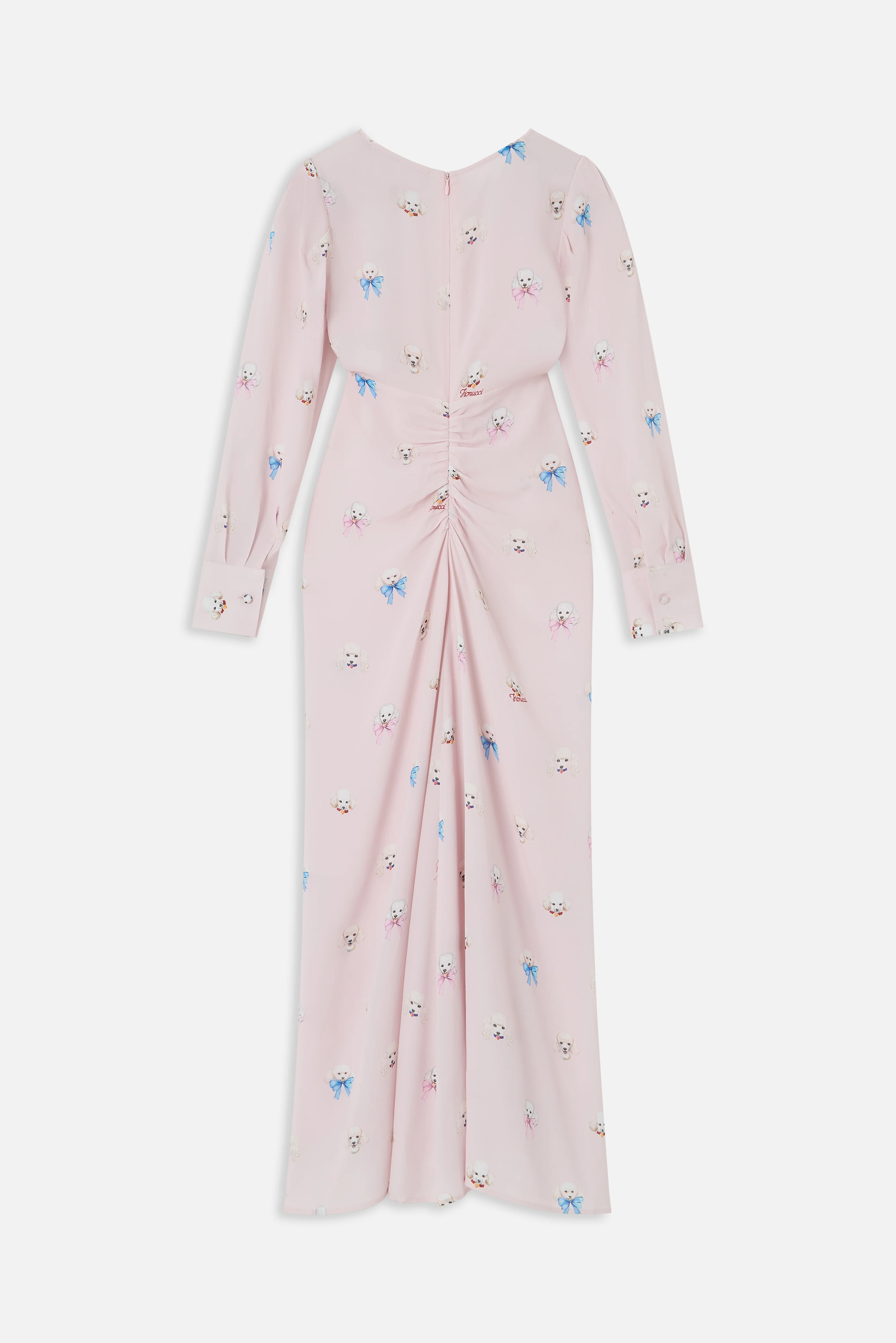 Poodle Print Midi Dress Pink - Image 5