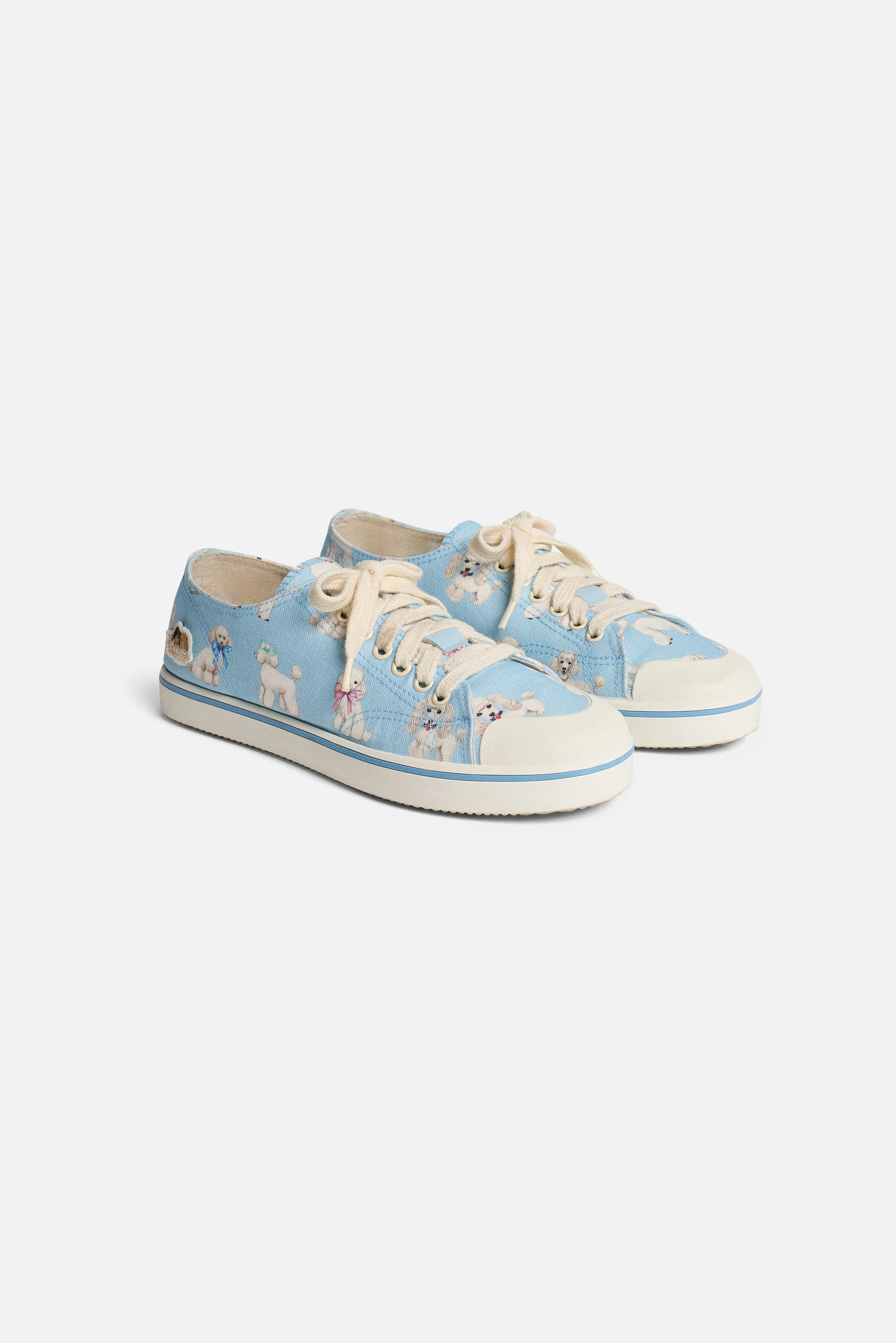 Poodle Print Sneakers Light Blue - Image 3