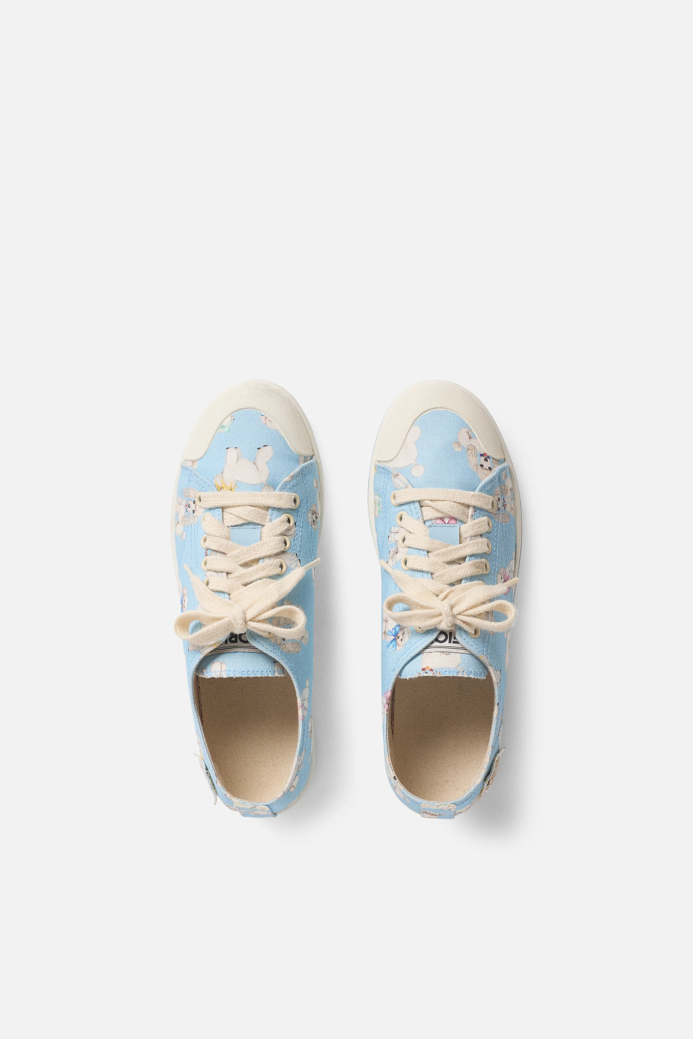 Poodle Print Sneakers Light Blue - Image 4