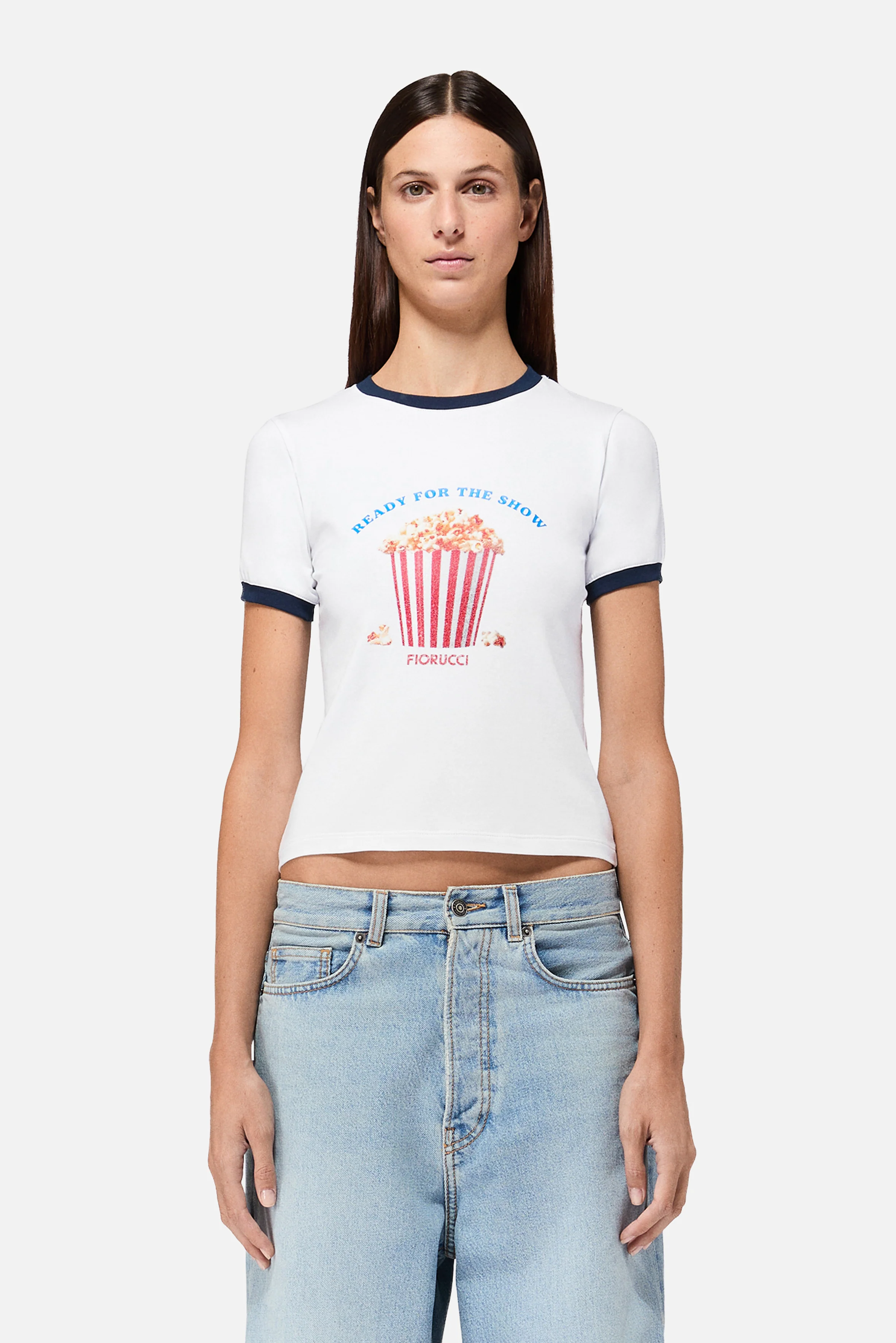 Popcorn Print Baby T-Shirt White - Image 3