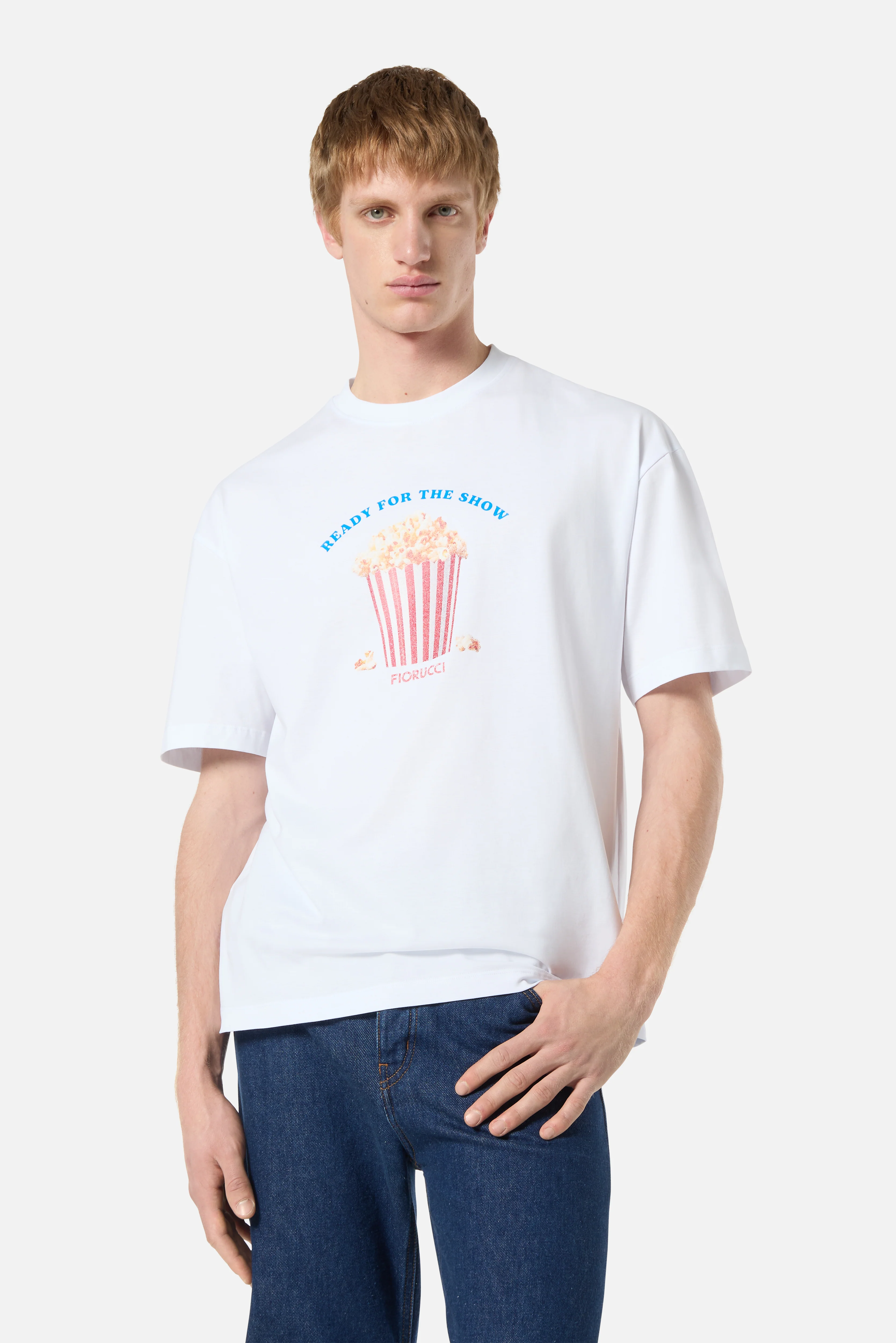Popcorn Print Relaxed T-Shirt White - Image 3