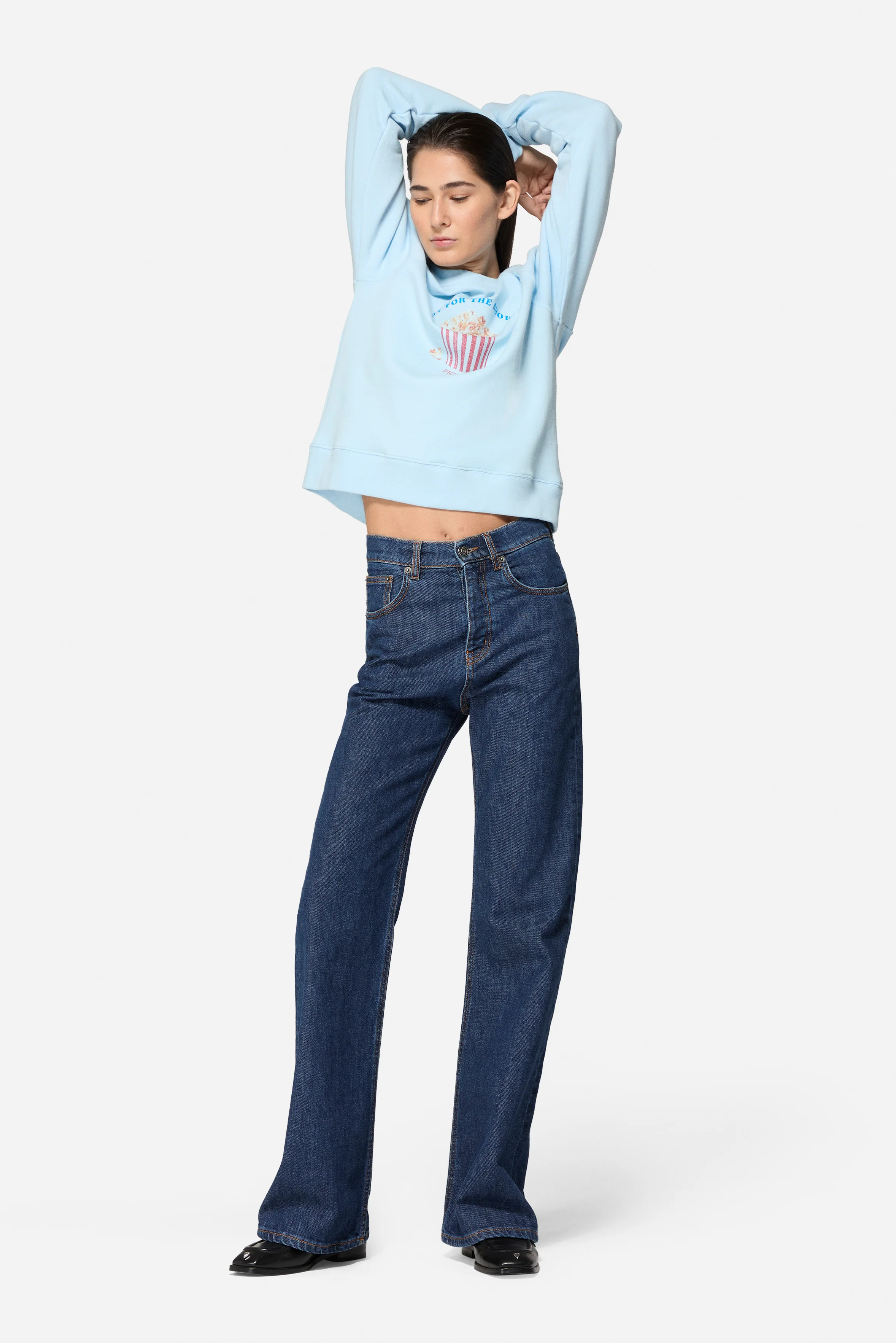 Popcorn Slim Sweatshirt Light Blue - Image 4