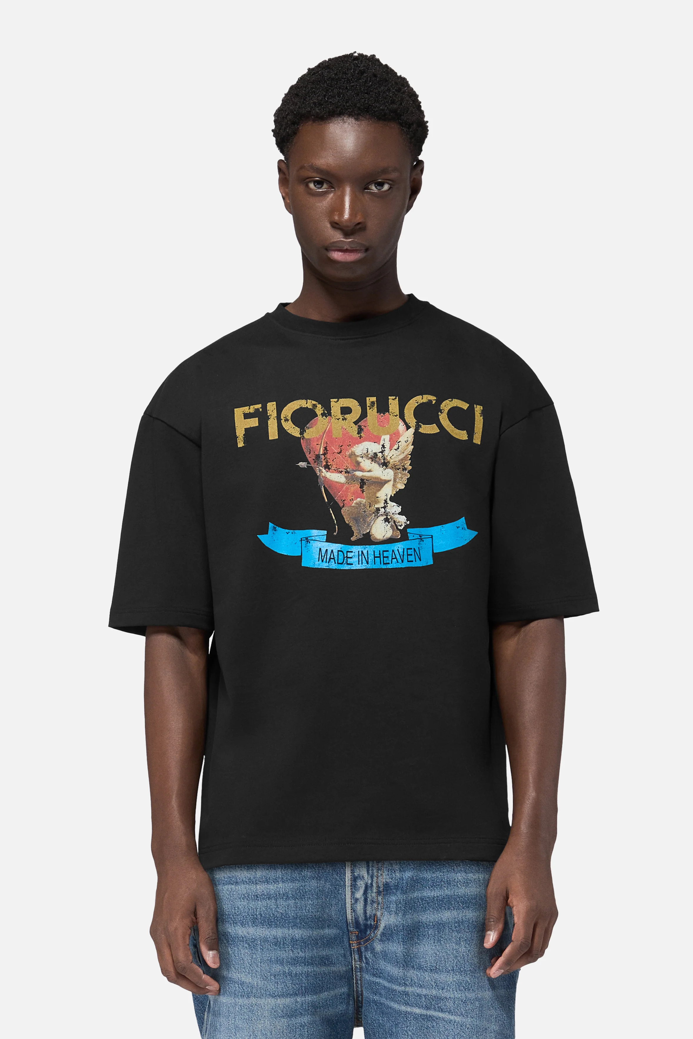 Rock Cupid Logo Relaxed T-Shirt Black - Image 3