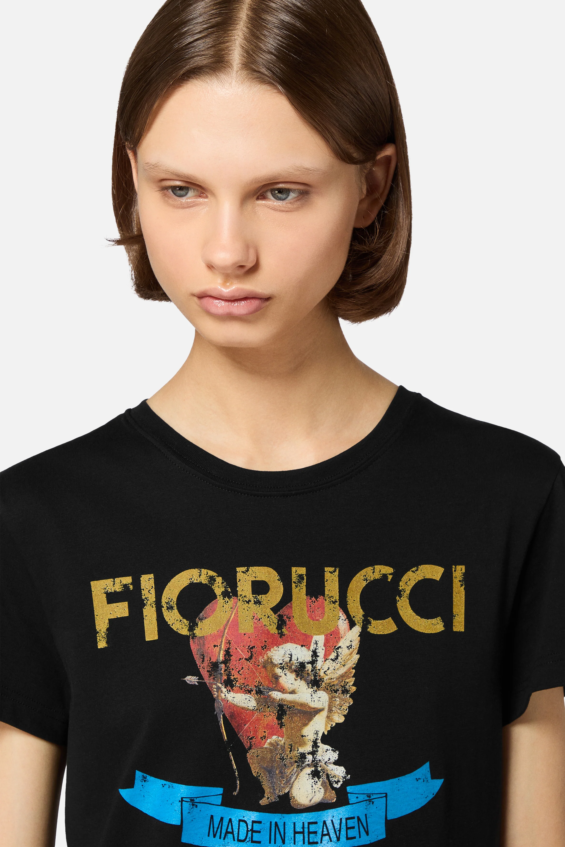 Rock Cupid Logo Slim T-Shirt Black - Image 4