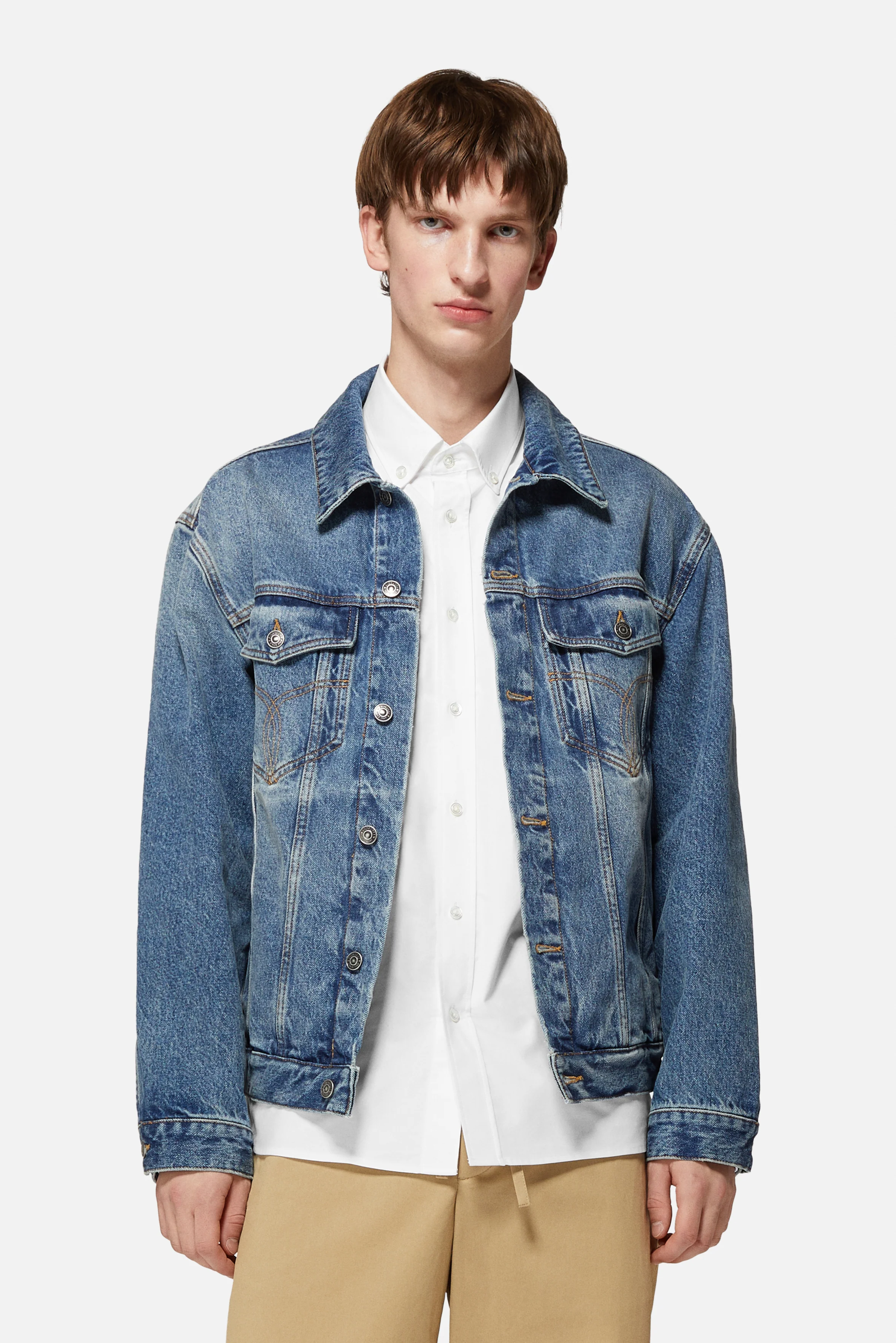 Rock Cupid Print Denim Jacket Mid Blue - Image 4