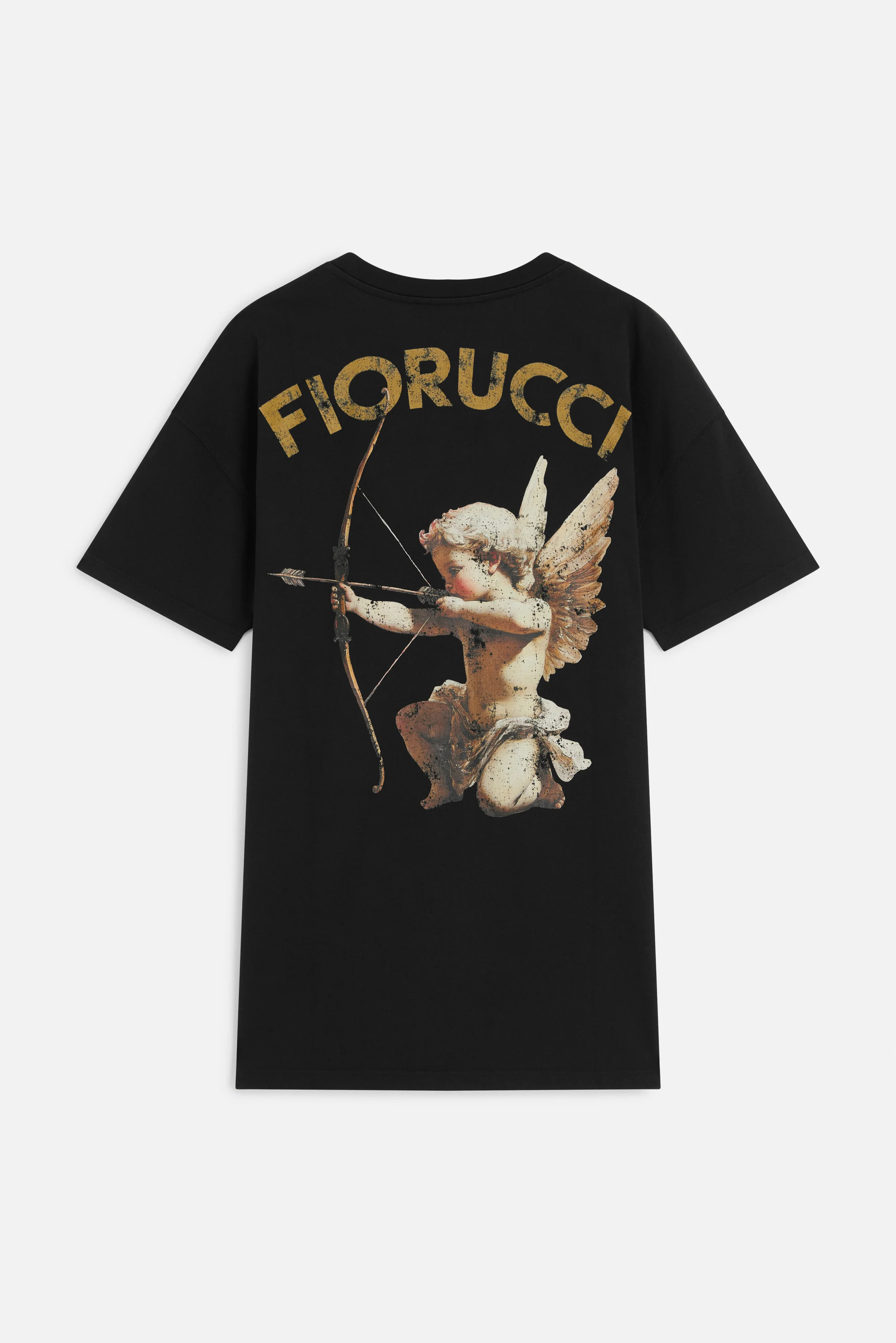 Rock Cupid Print T-Shirt Dress Black - Image 5
