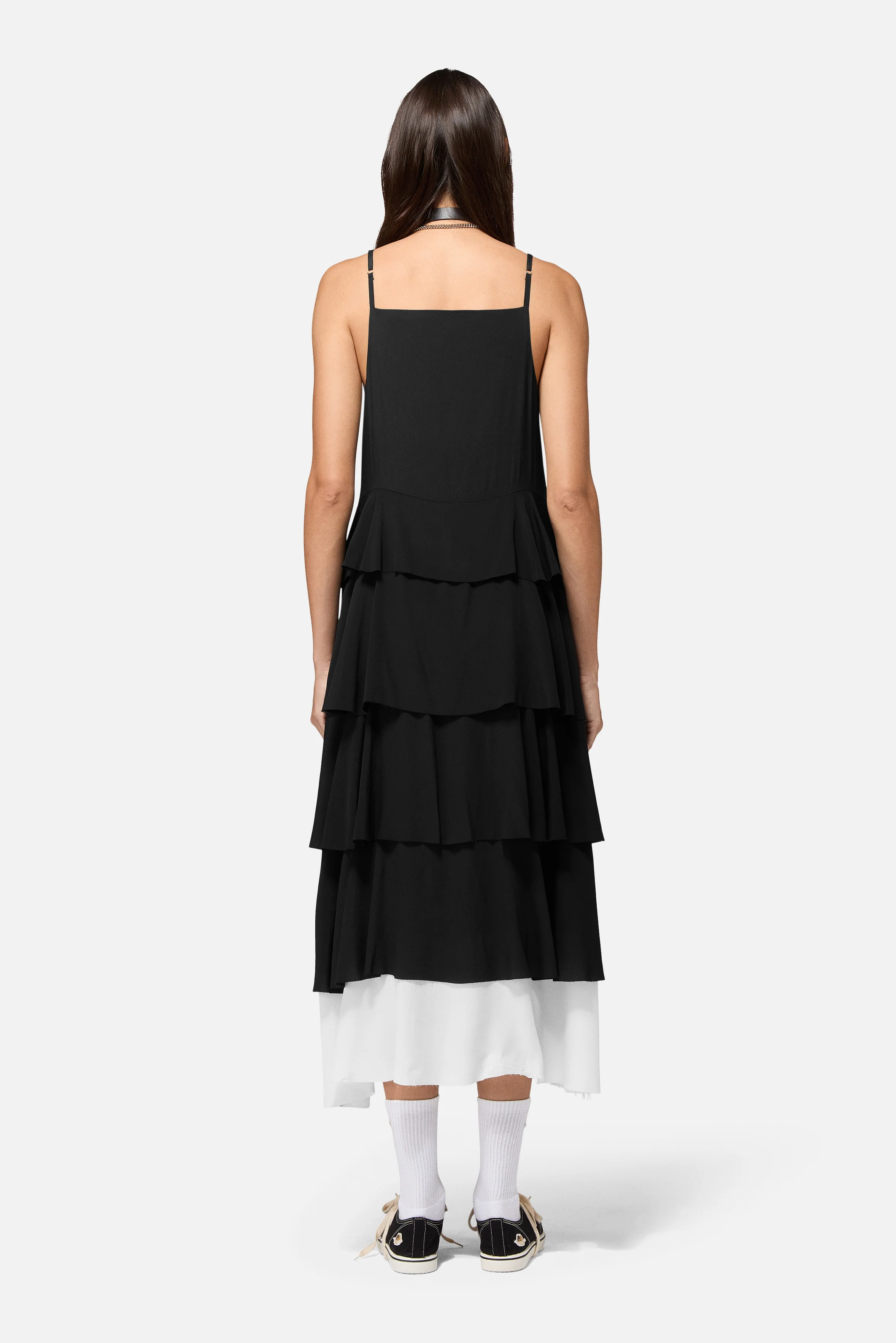 Ruffled Midi Dress Black - Image 4