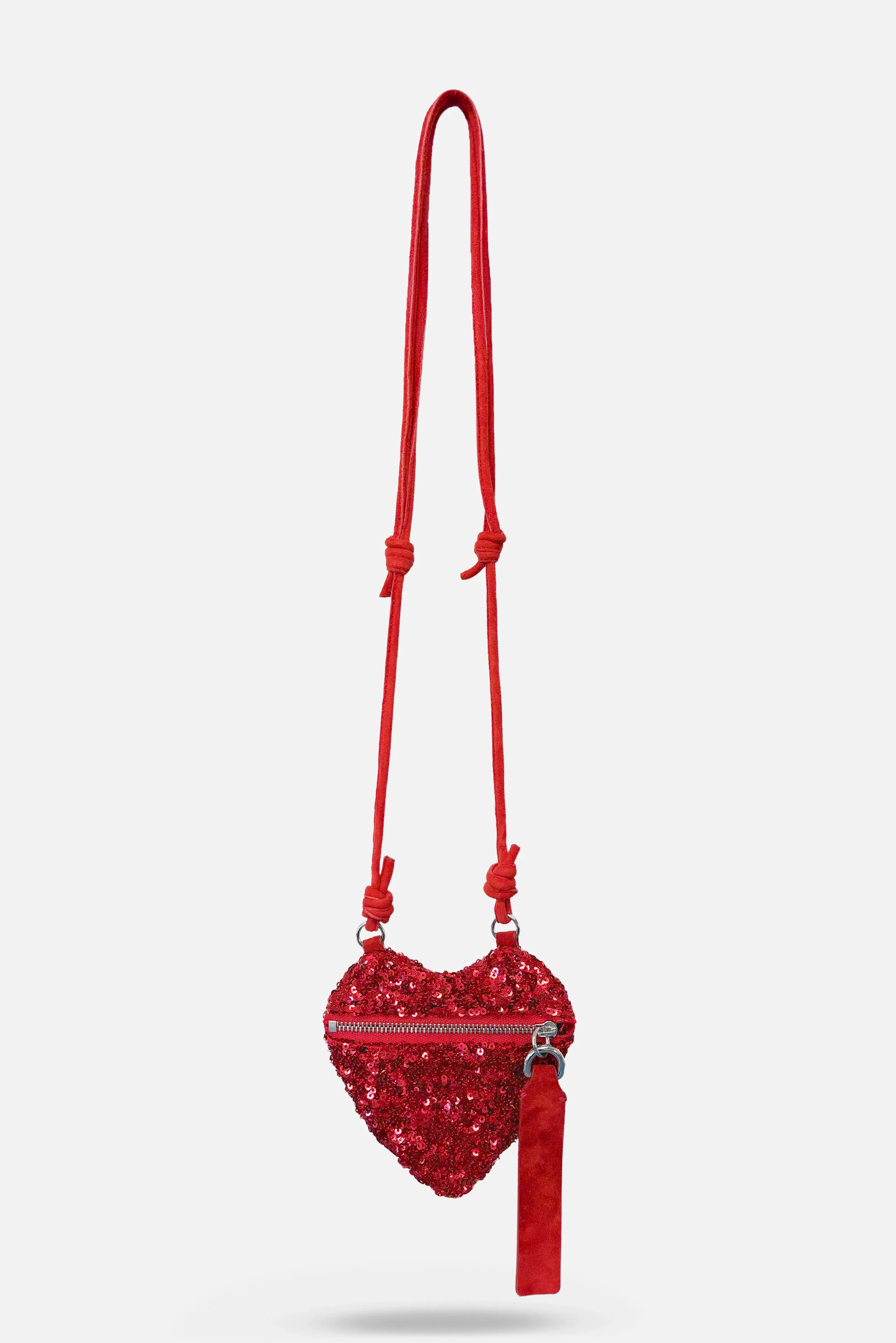 Sequin Heart Mini Bag Red - Image 3
