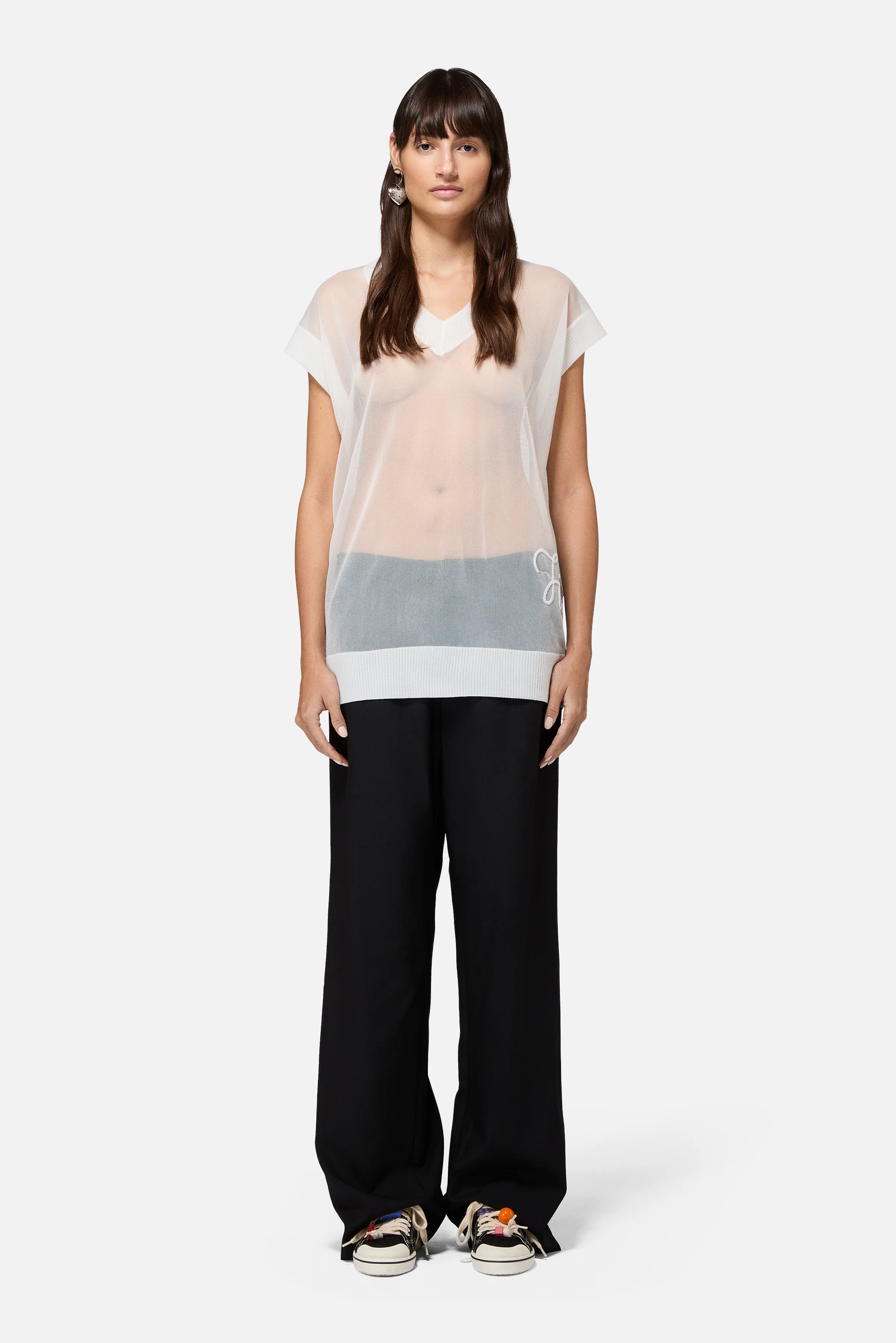 Sheer Cursive Logo Top White - Image 2