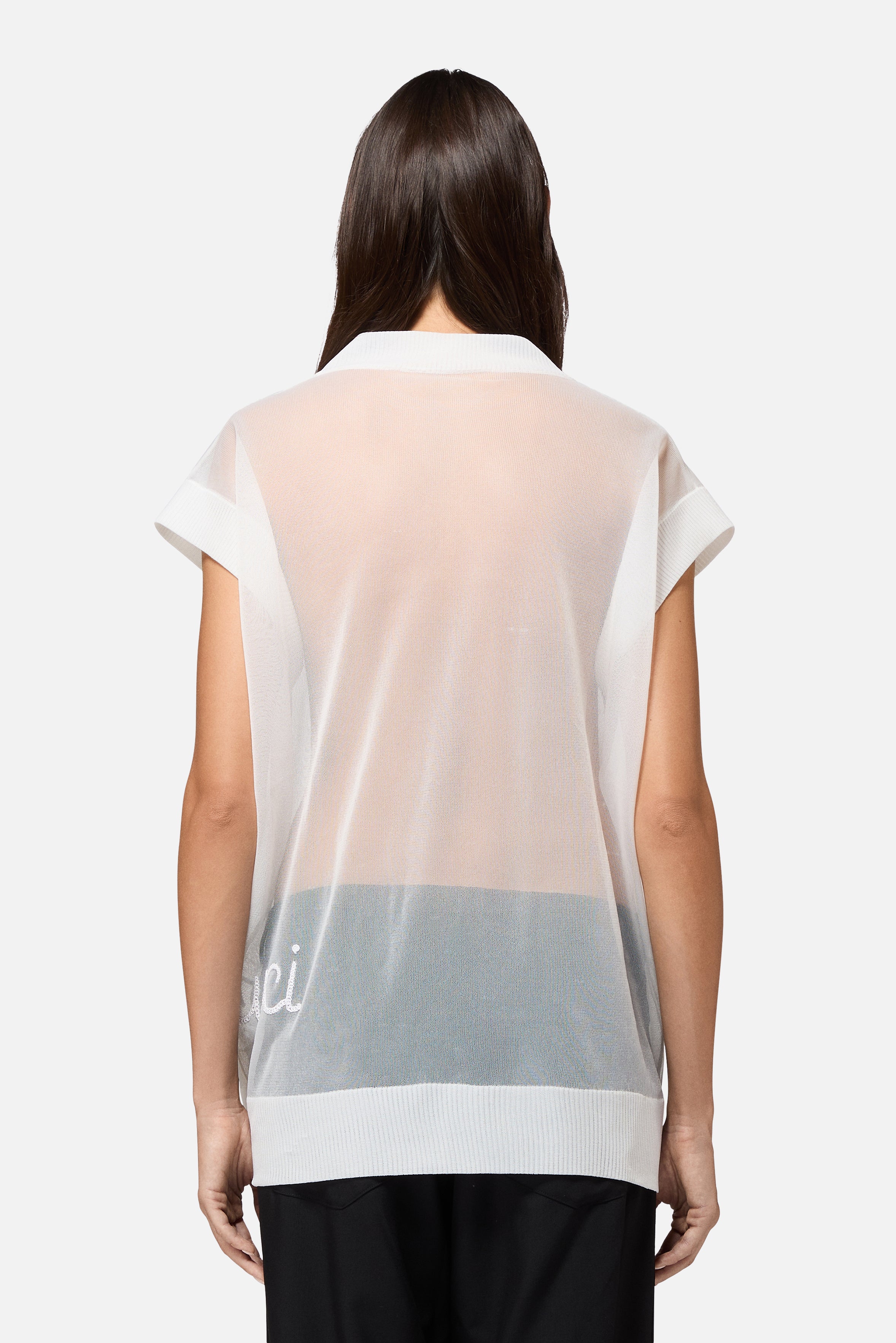 Sheer Cursive Logo Top White - Image 3