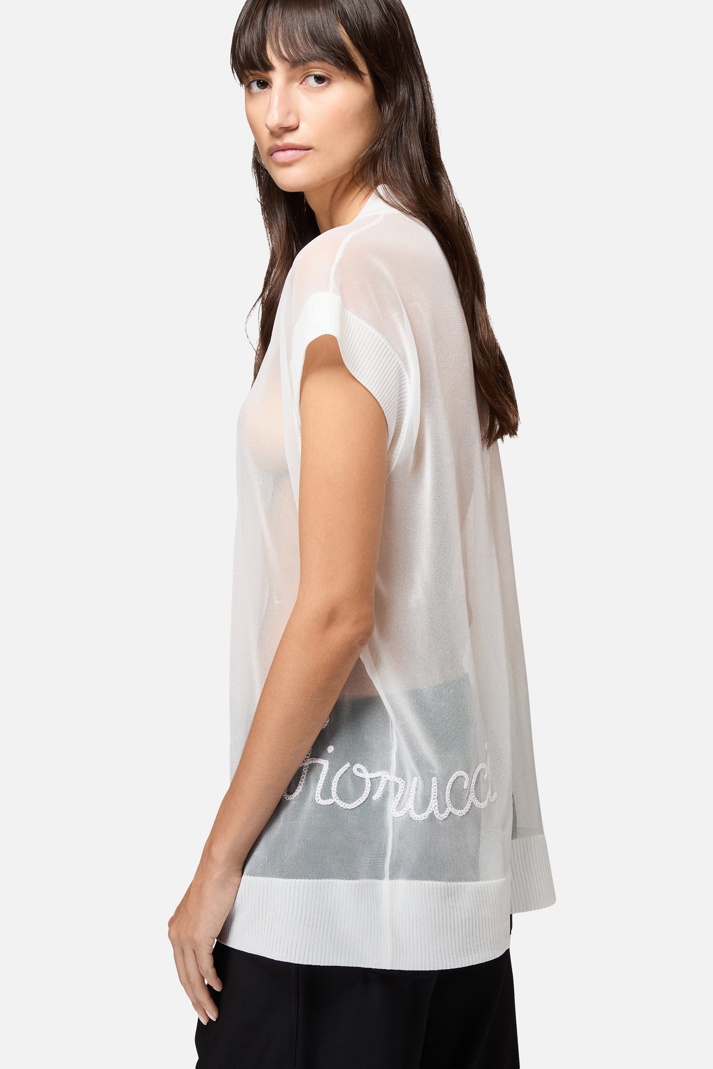 Sheer Cursive Logo Top White - Image 4