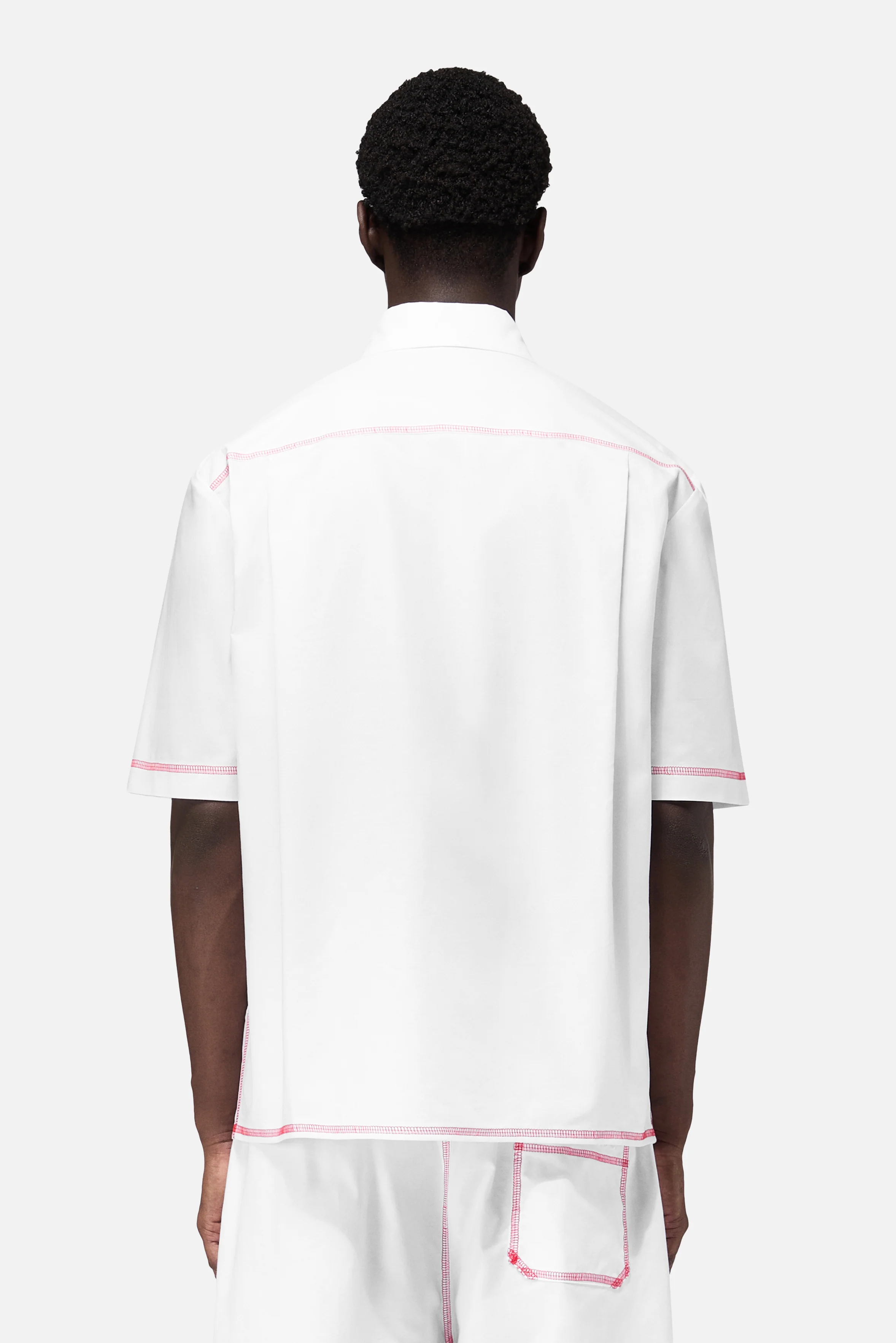 Shirt with Contrast Stitching White - Image 3