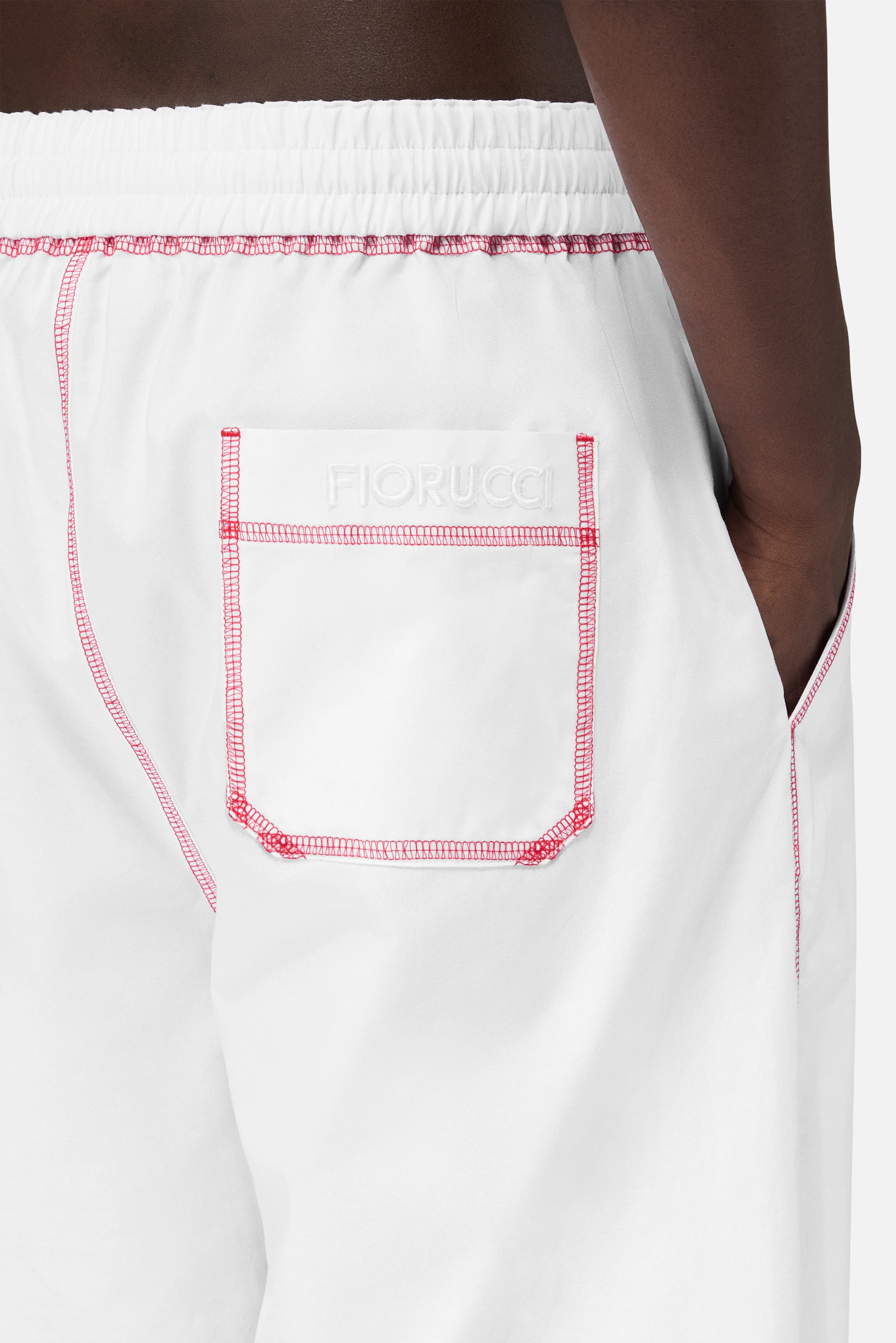 Shorts with Contrast Stitching White - Image 4