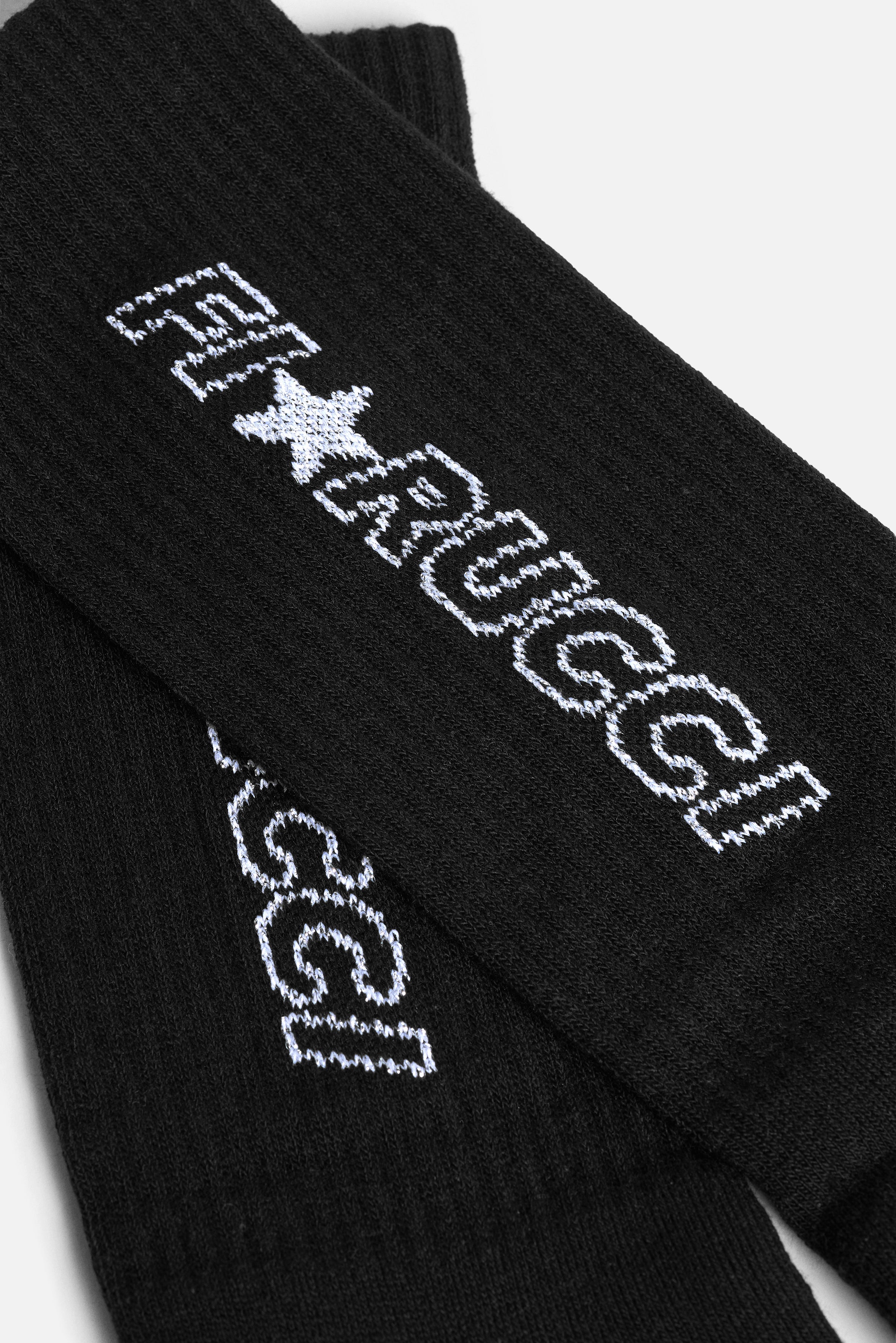 Star Glitter Logo Socks Black - Image 3