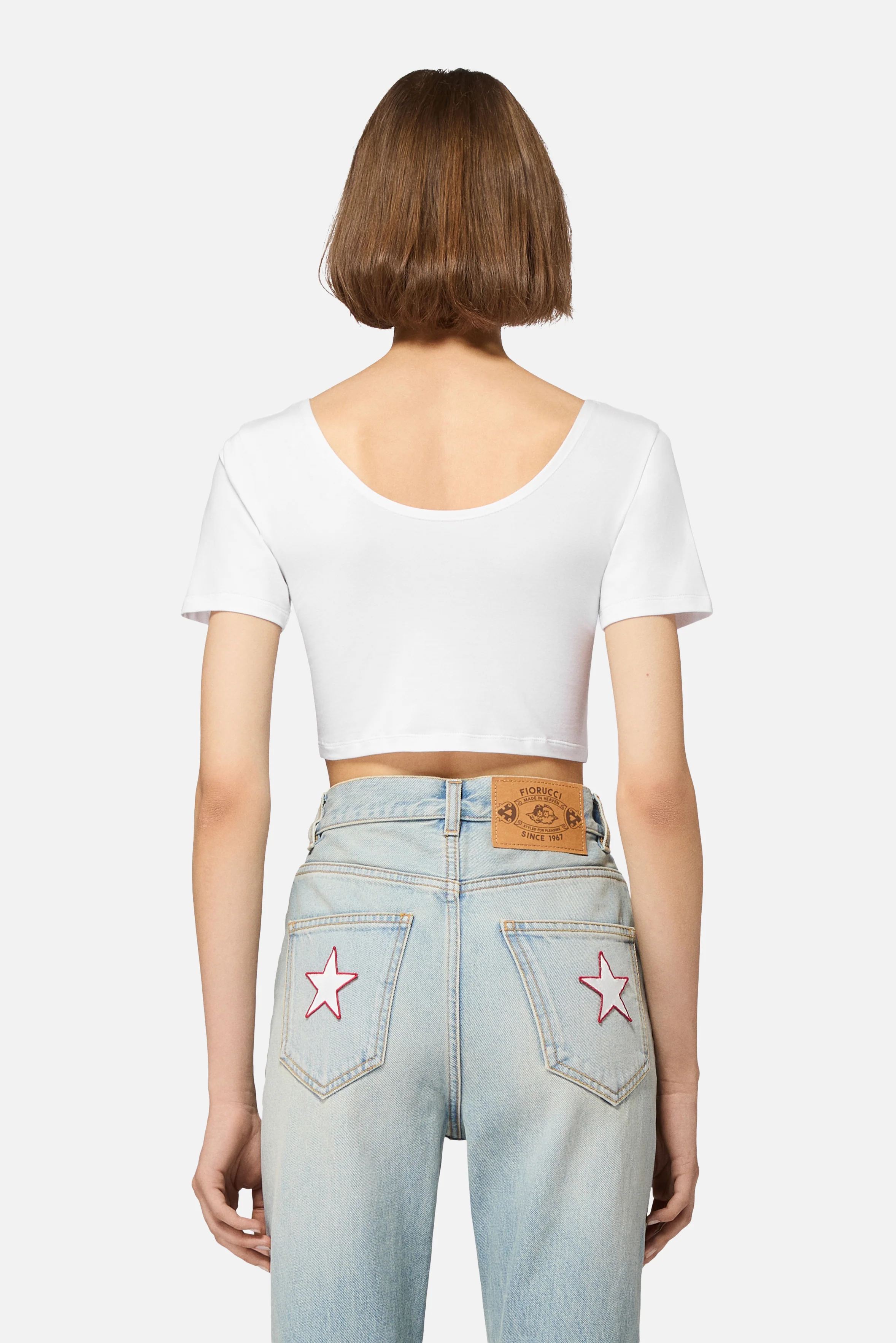 Star Logo Cropped T-Shirt White - Image 3