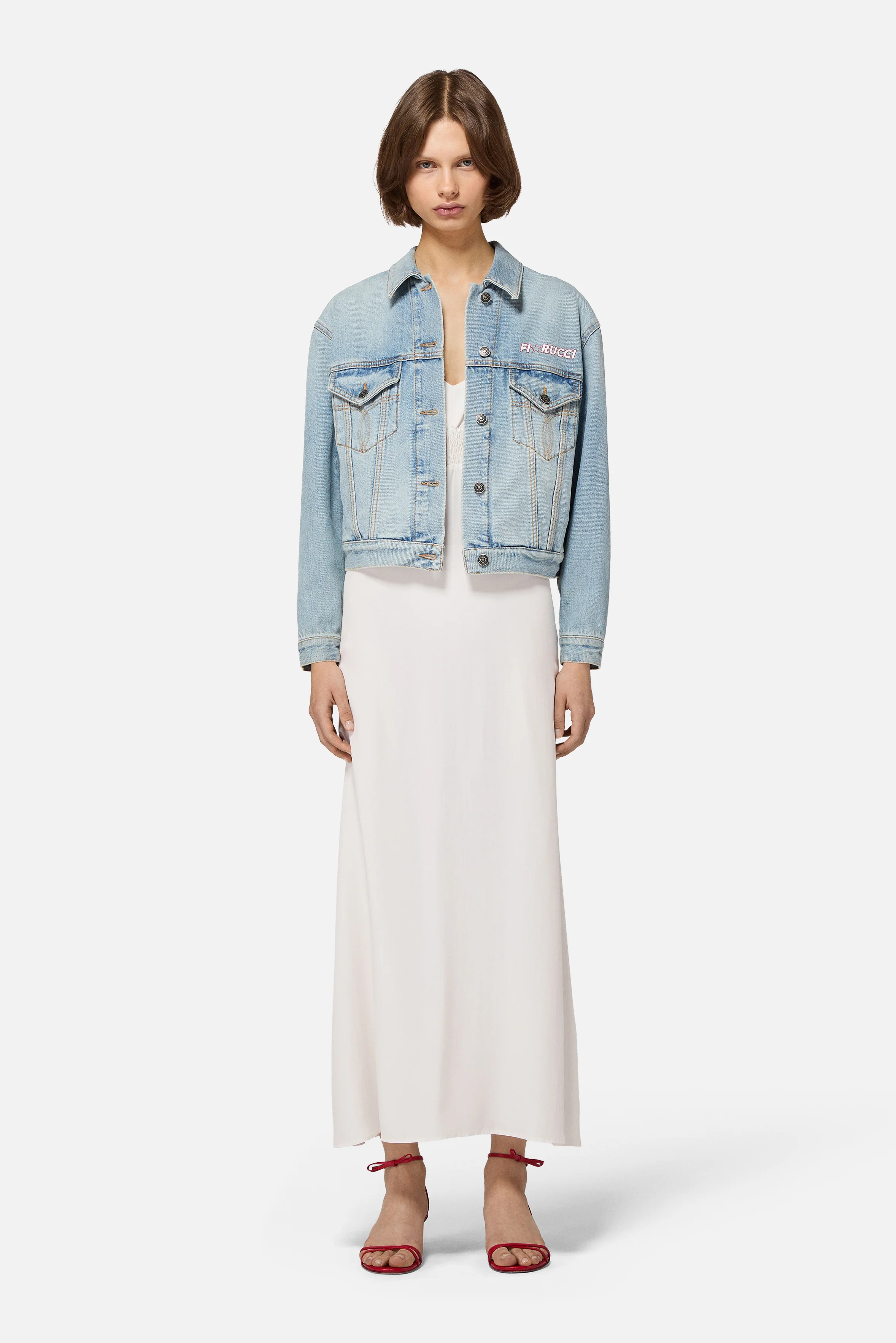 Star Logo Denim Jacket Light Blue - Image 3