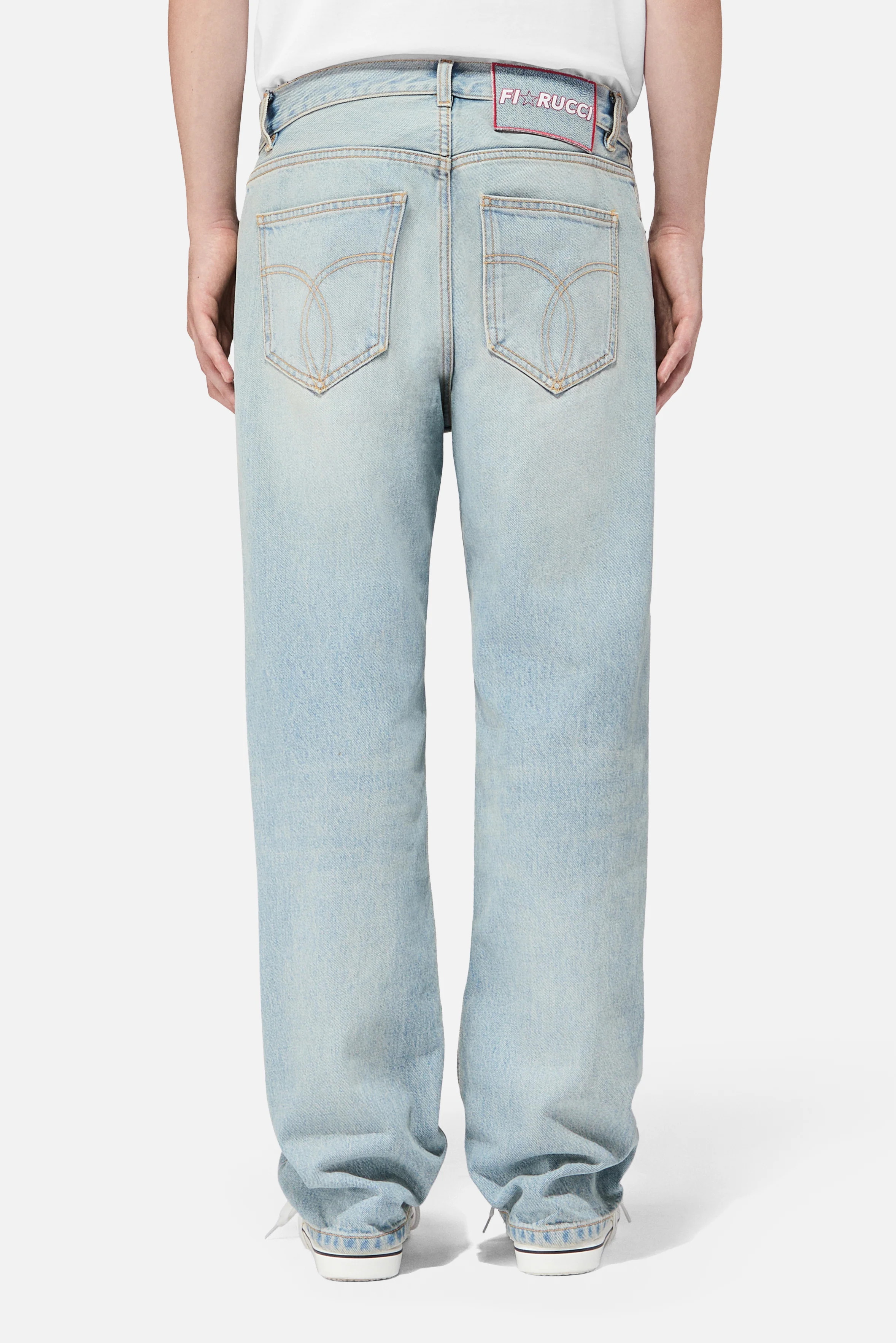 Star Logo Straight Fit Jeans Light Blue - Image 4