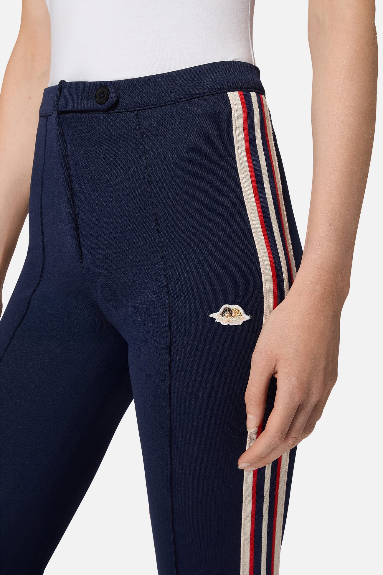 Stripe Angels Patch Leggings Navy - Image 4