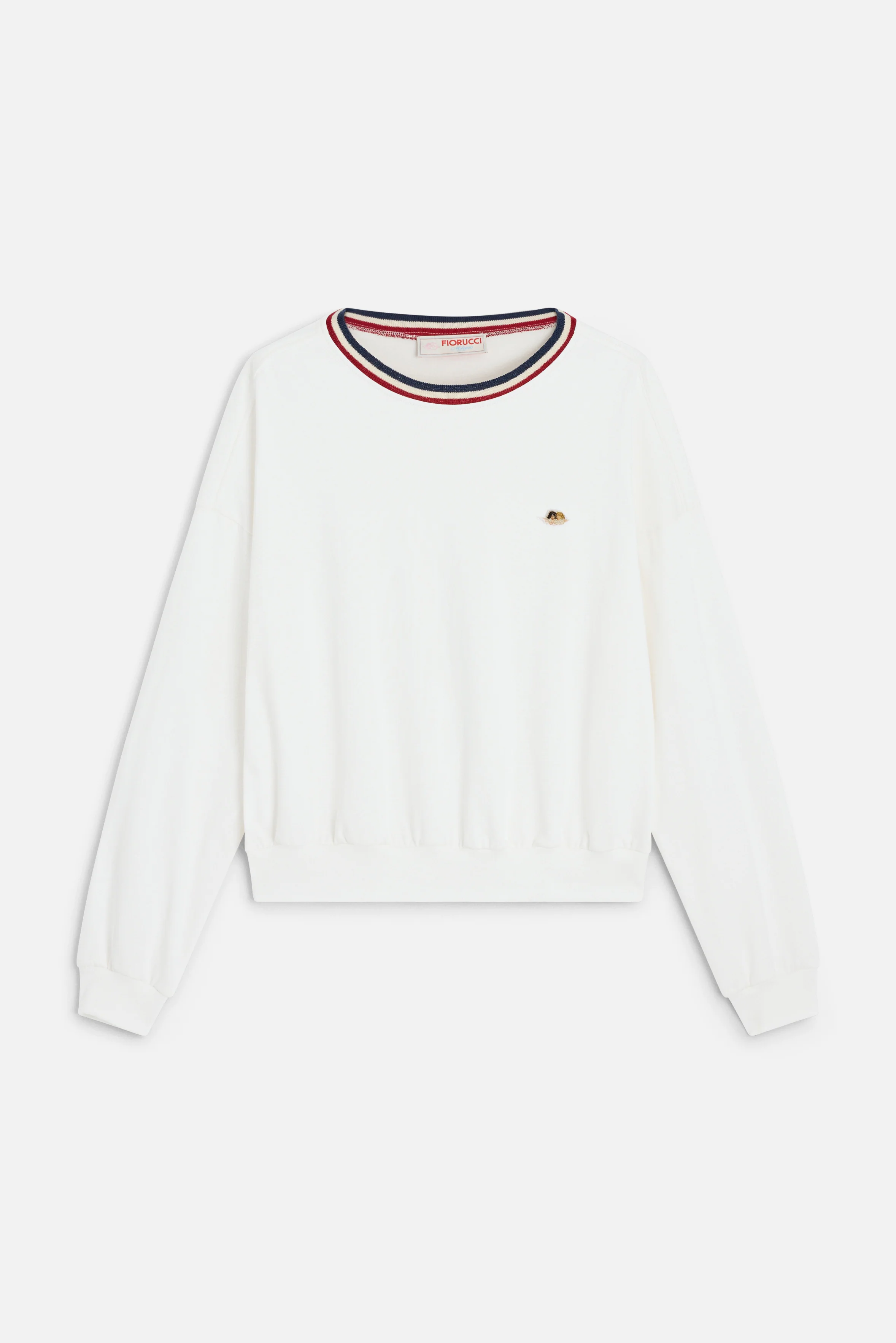 Stripe Collar Sweatshirt White - Image 2