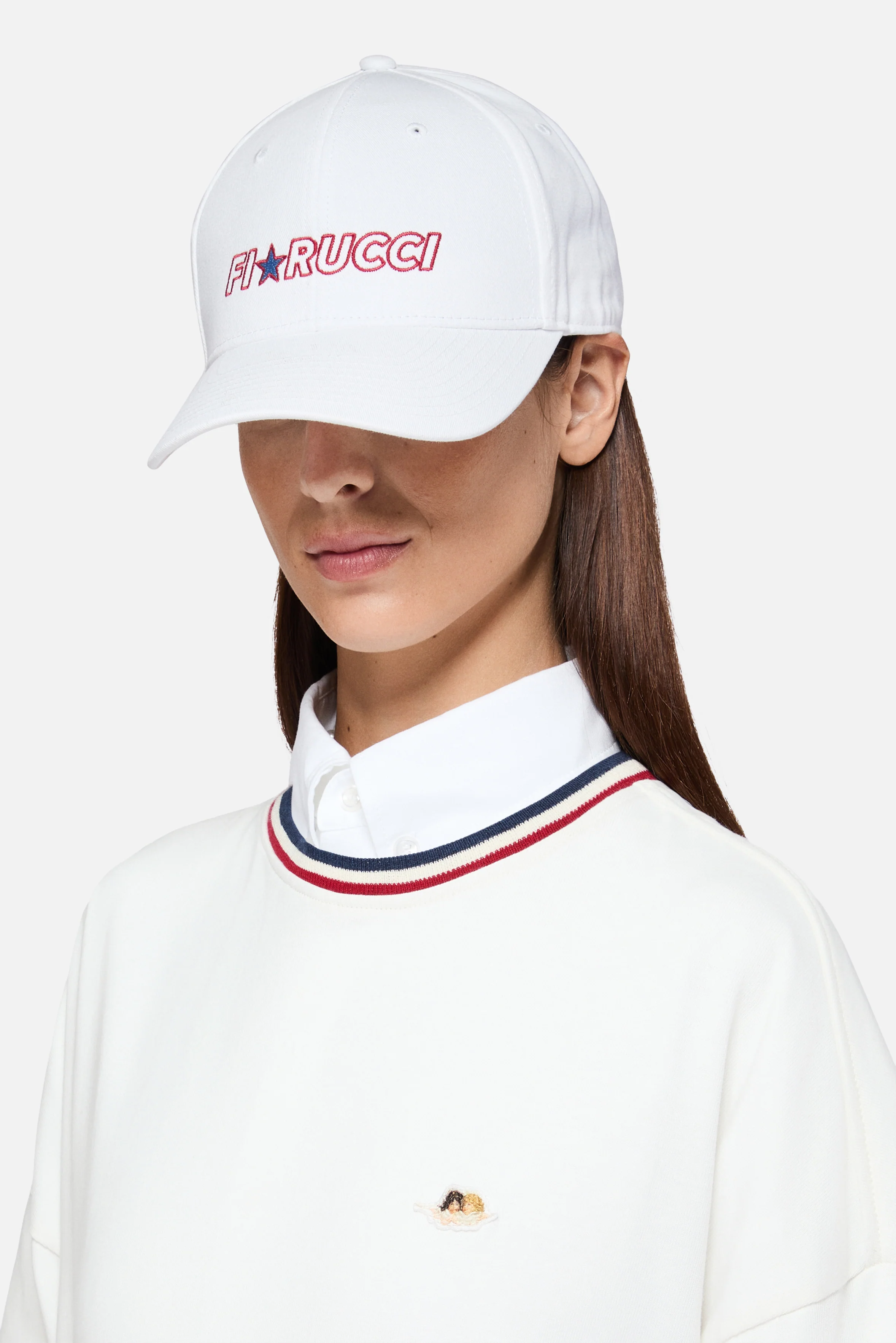 Stripe Collar Sweatshirt White - Image 4
