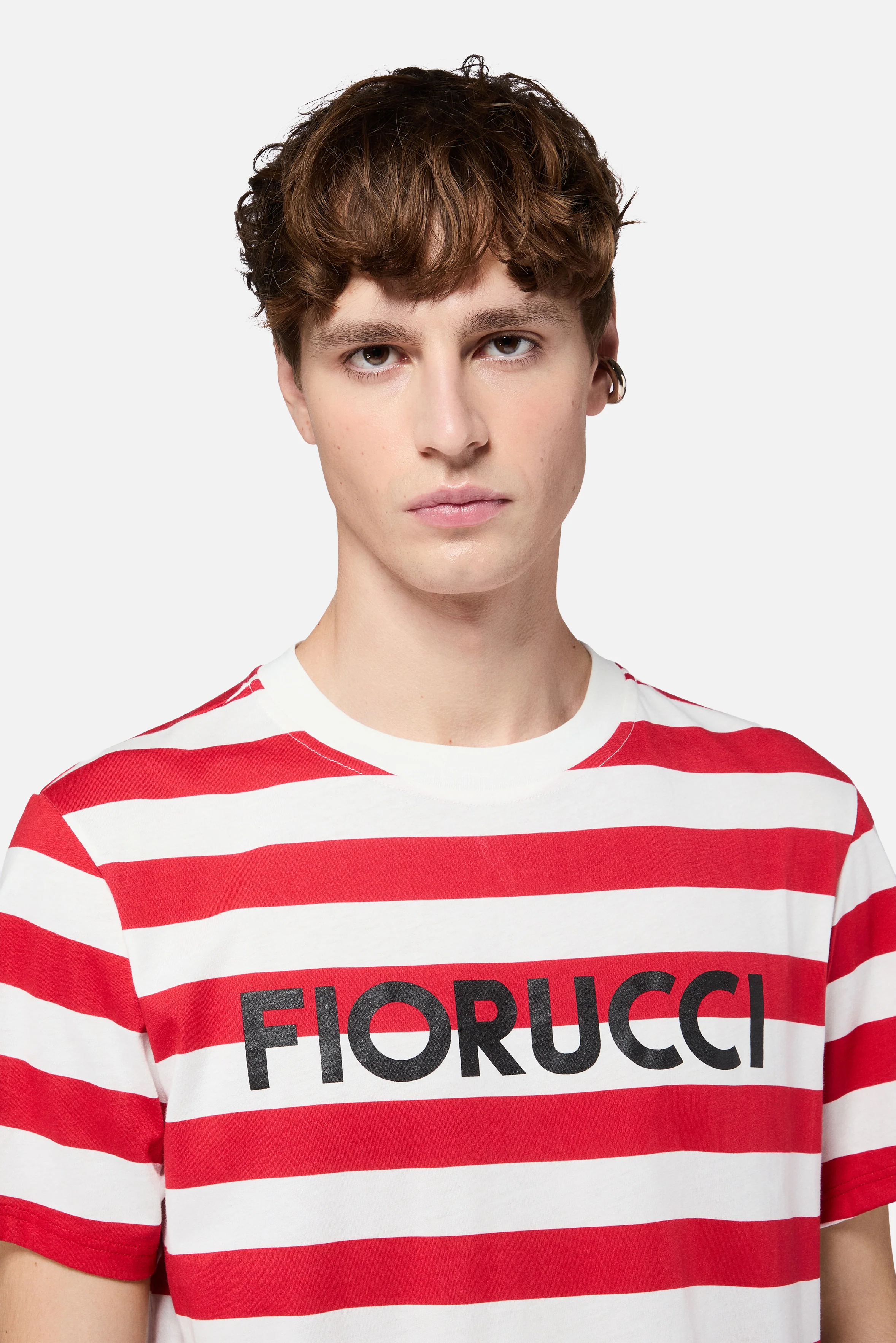 Striped Logo Regular T-Shirt Red - Image 3