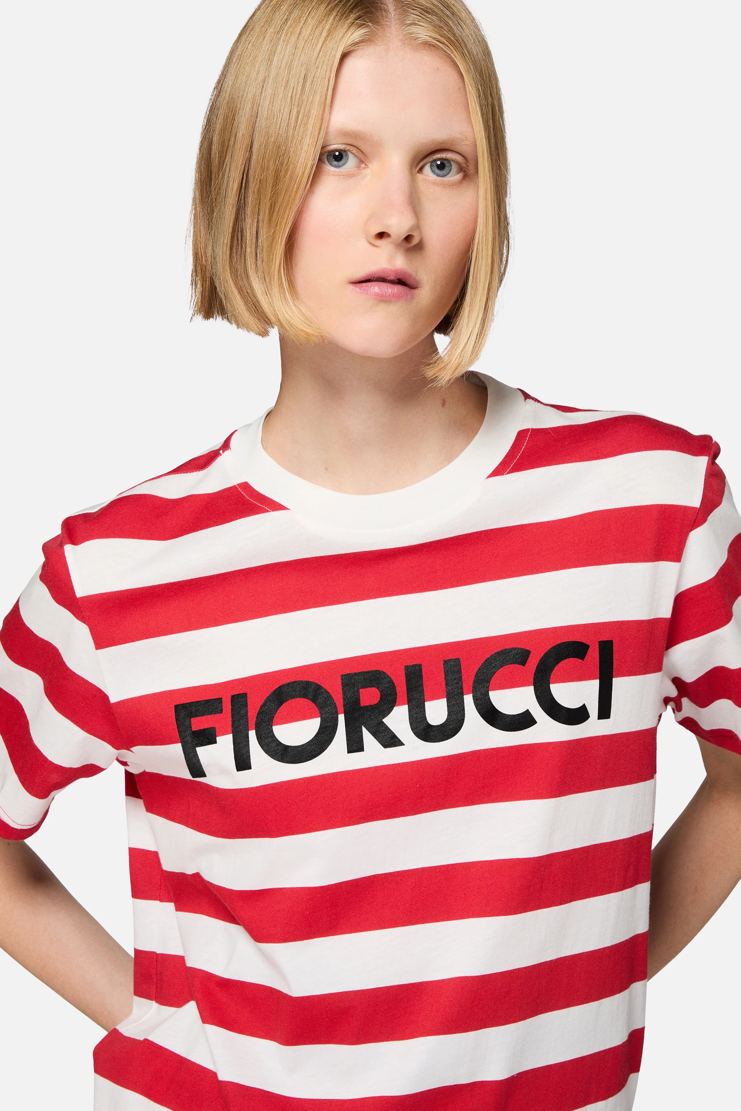 Striped Logo Regular T-Shirt Red - Image 4