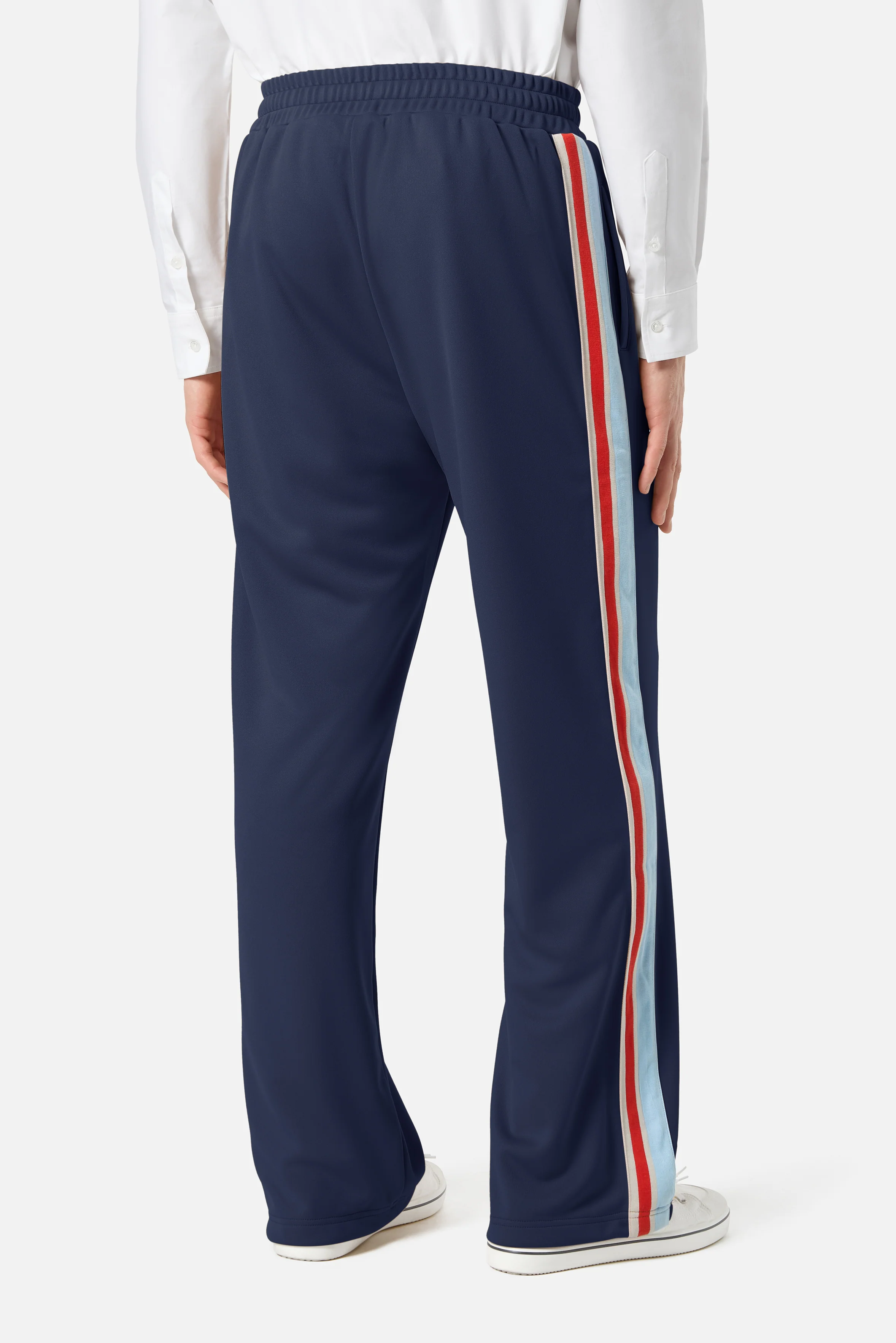 Striped Star Logo Track Trousers Navy - Image 4