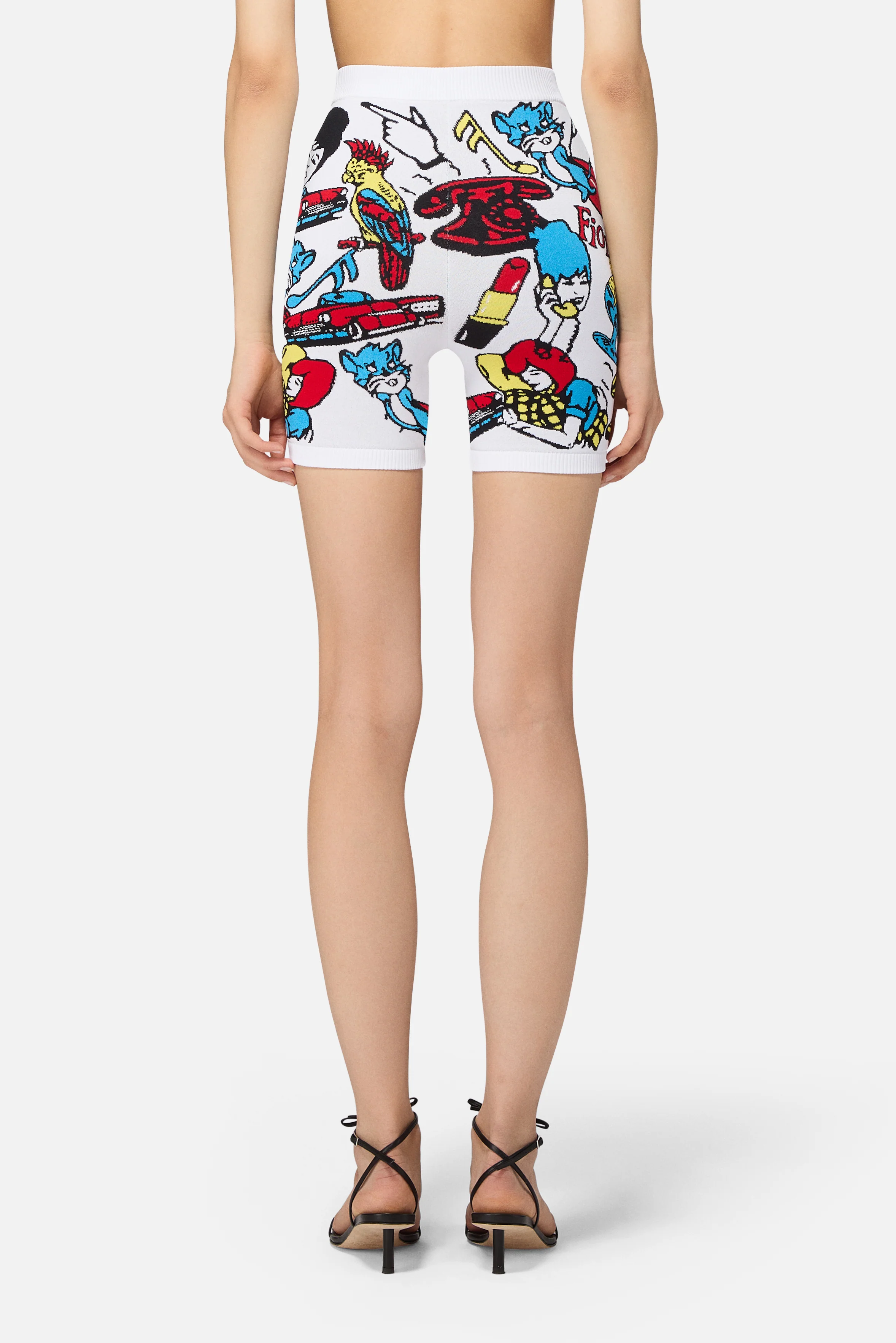 Toys Print Knit Biker Shorts White - Image 4