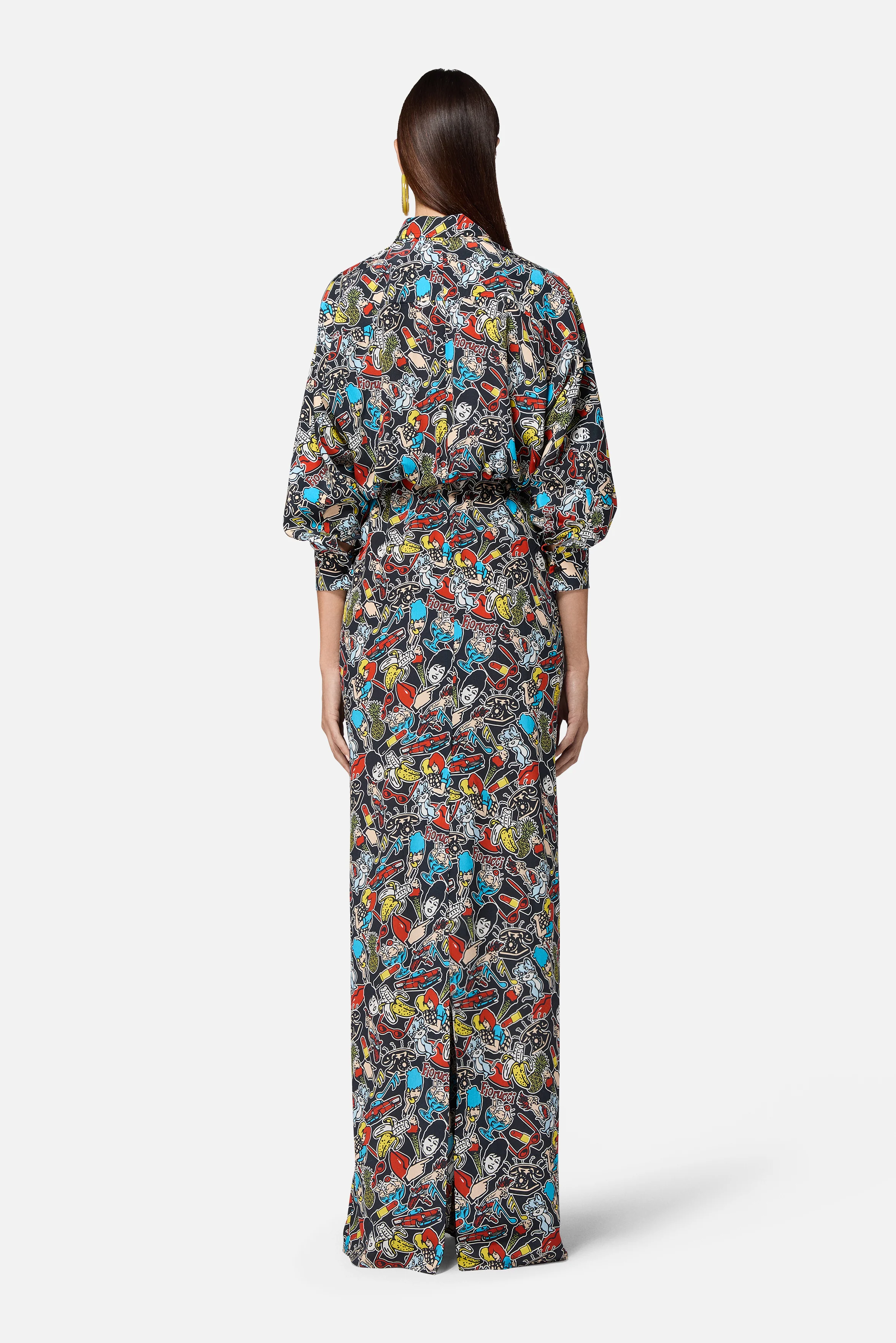 Toys Print Maxi Shirt Dress Black - Image 3