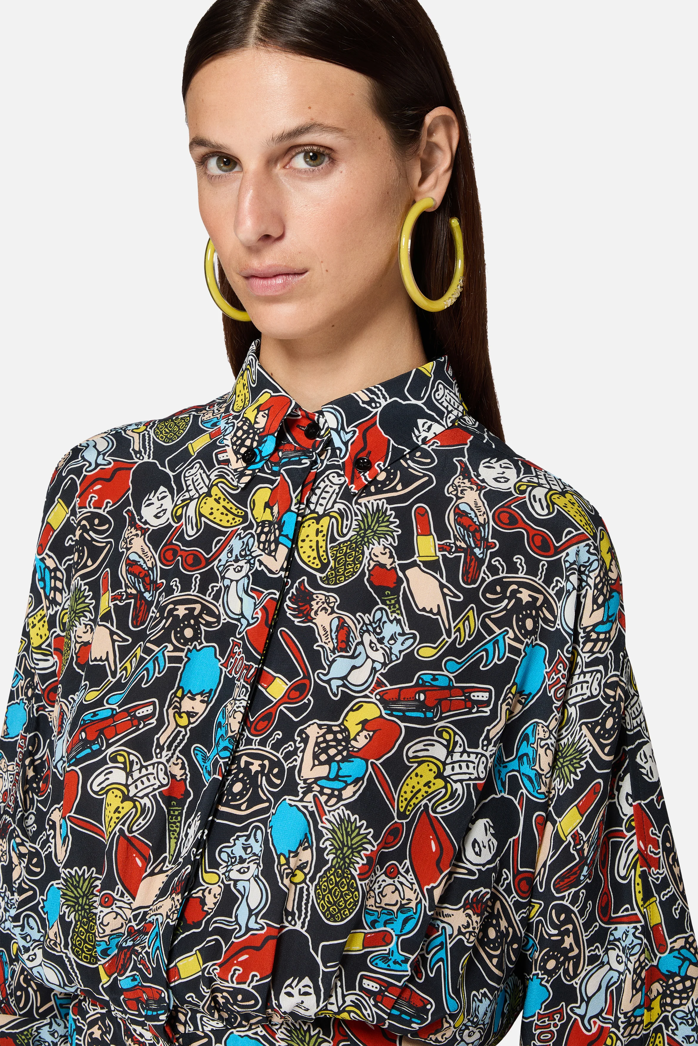 Toys Print Maxi Shirt Dress Black - Image 4
