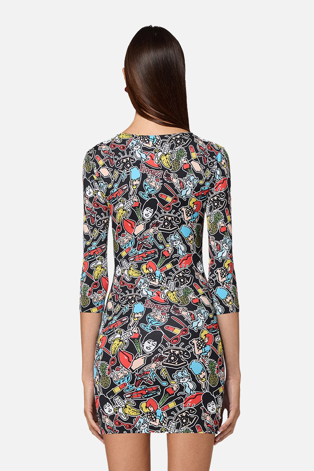 Toys Print Mini Dress Black - Image 3