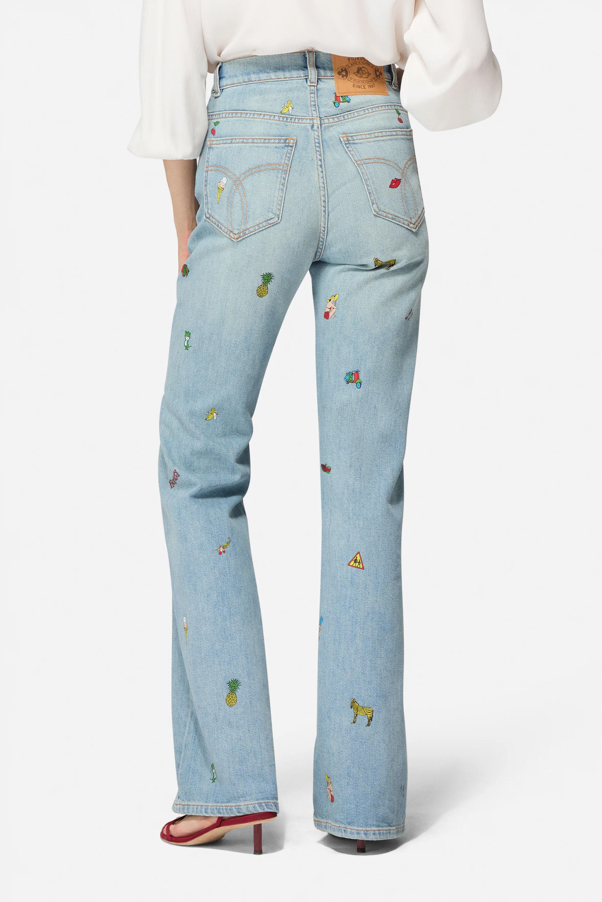 Toys Print Wide Leg Jeans Light Blue - Image 3