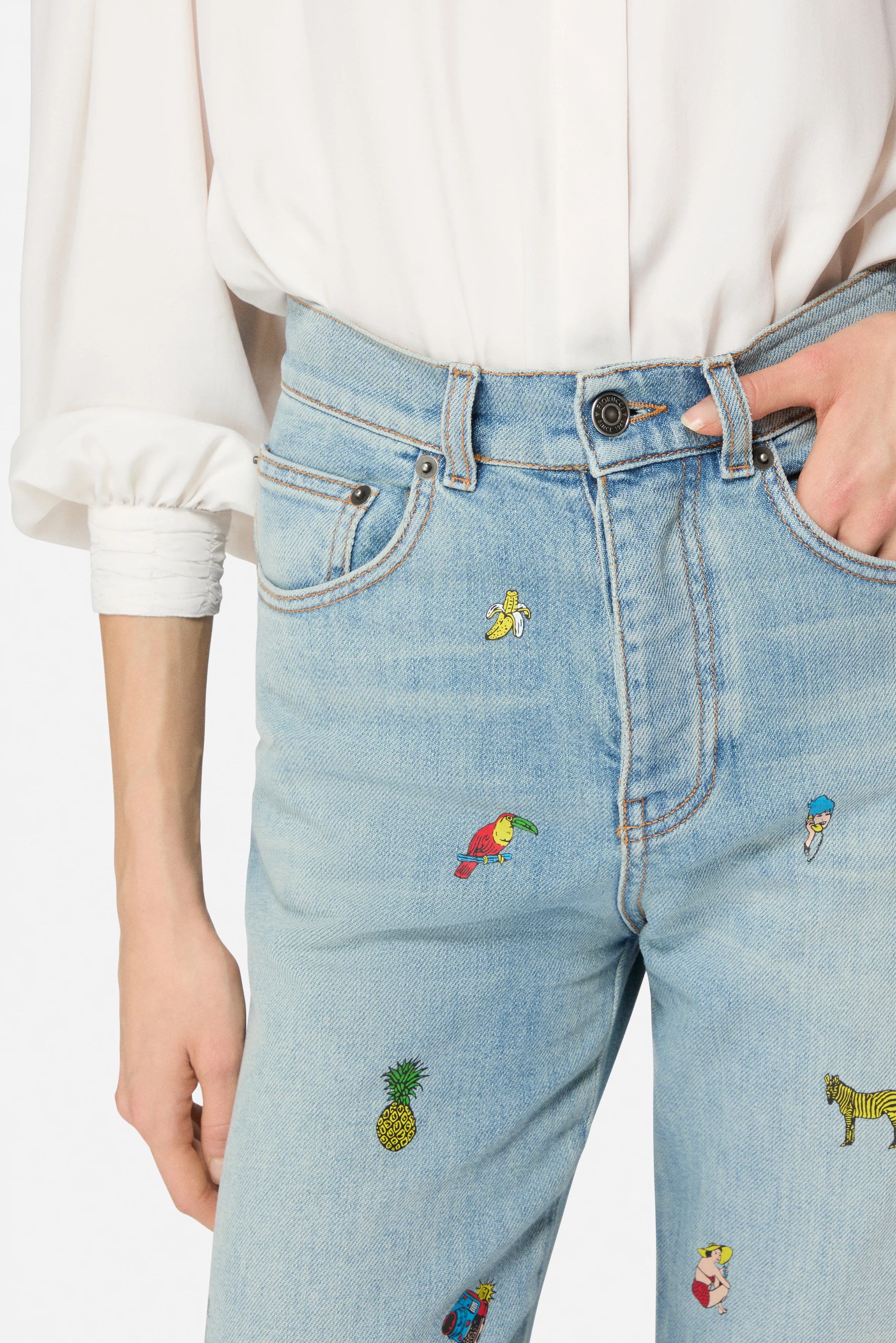 Toys Print Wide Leg Jeans Light Blue - Image 4