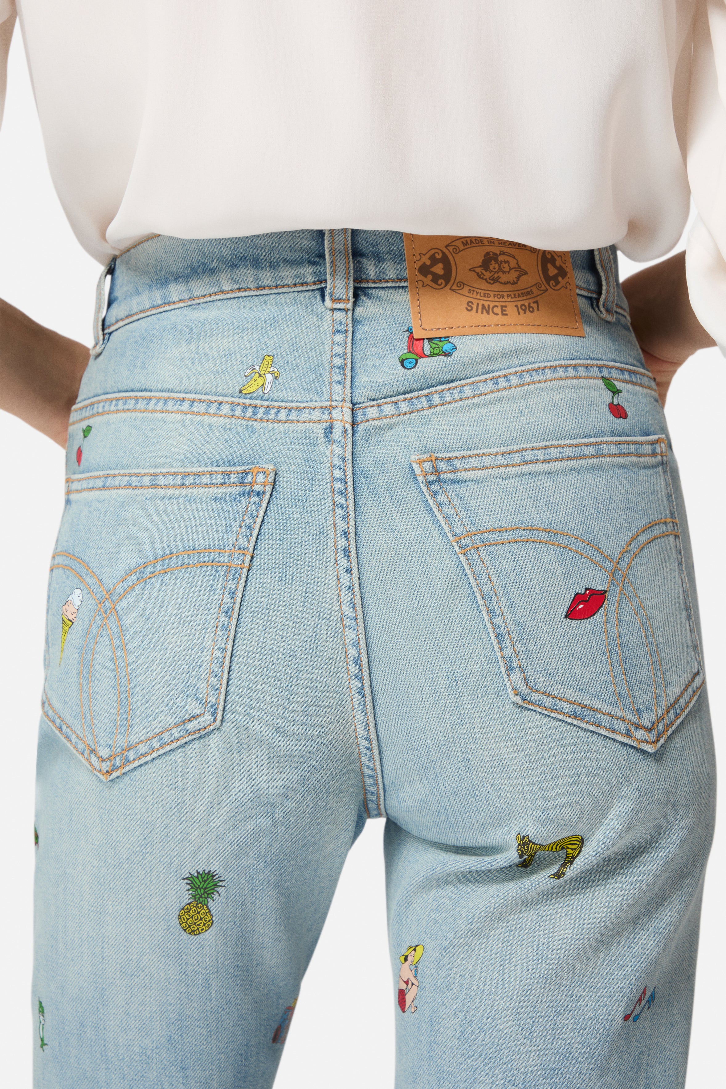 Toys Print Wide Leg Jeans Light Blue - Image 5