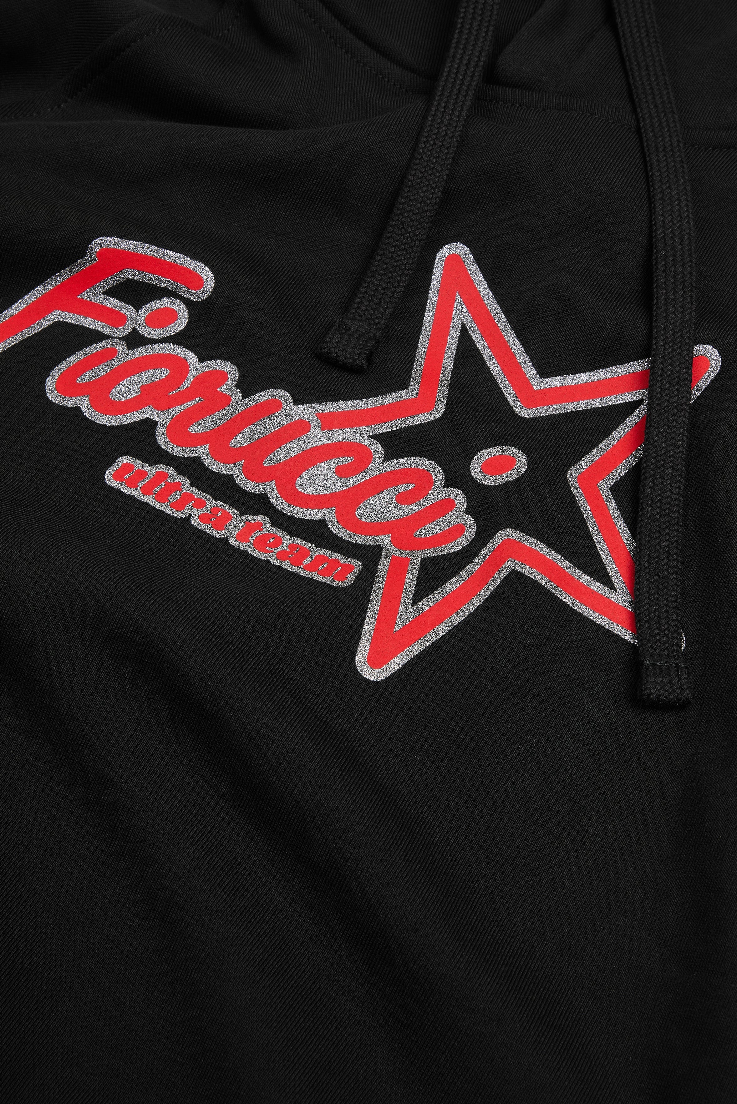 Ultra Team Glitter Star Logo Regular Hoodie Black - Image 2