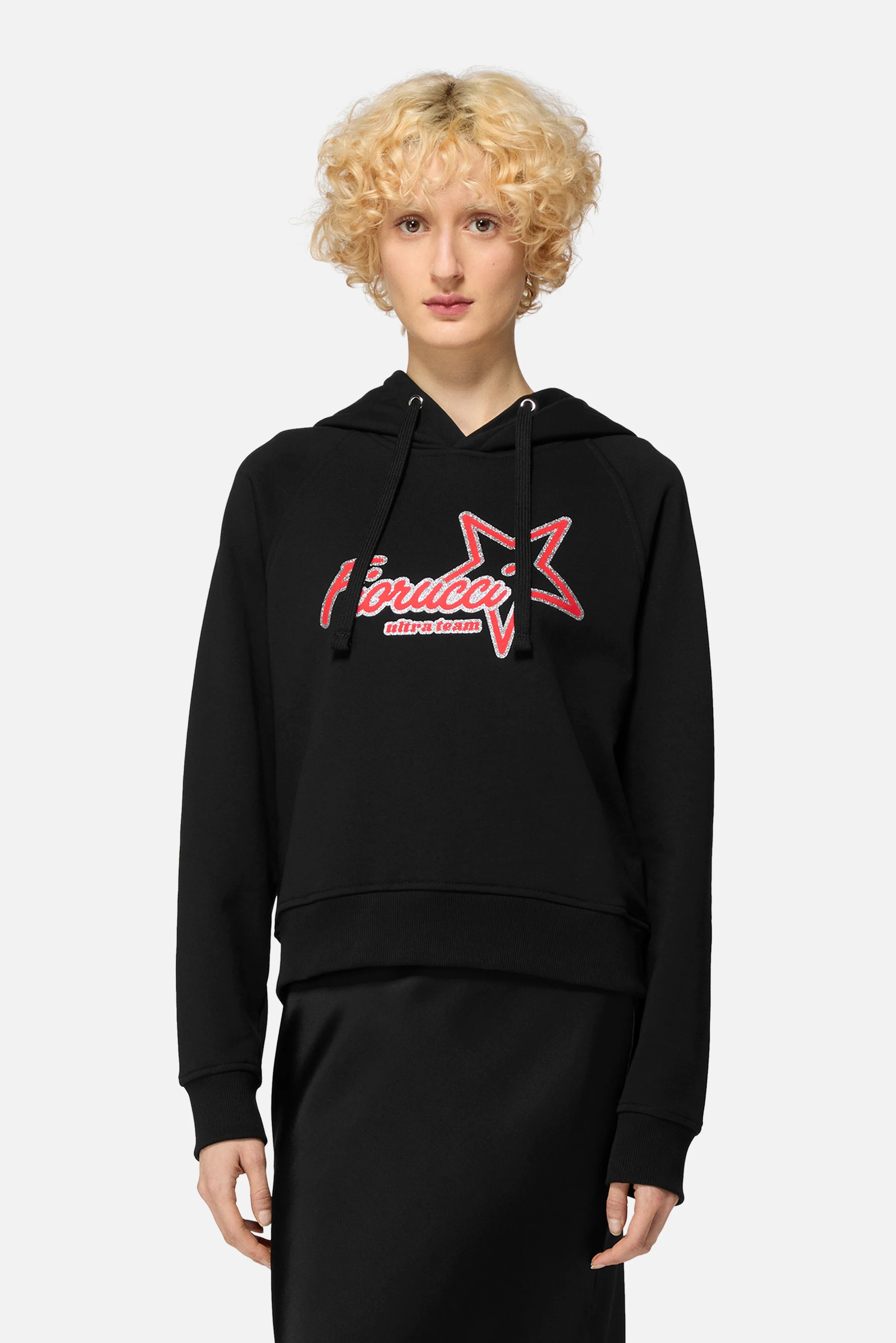 Ultra Team Glitter Star Logo Regular Hoodie Black - Image 4