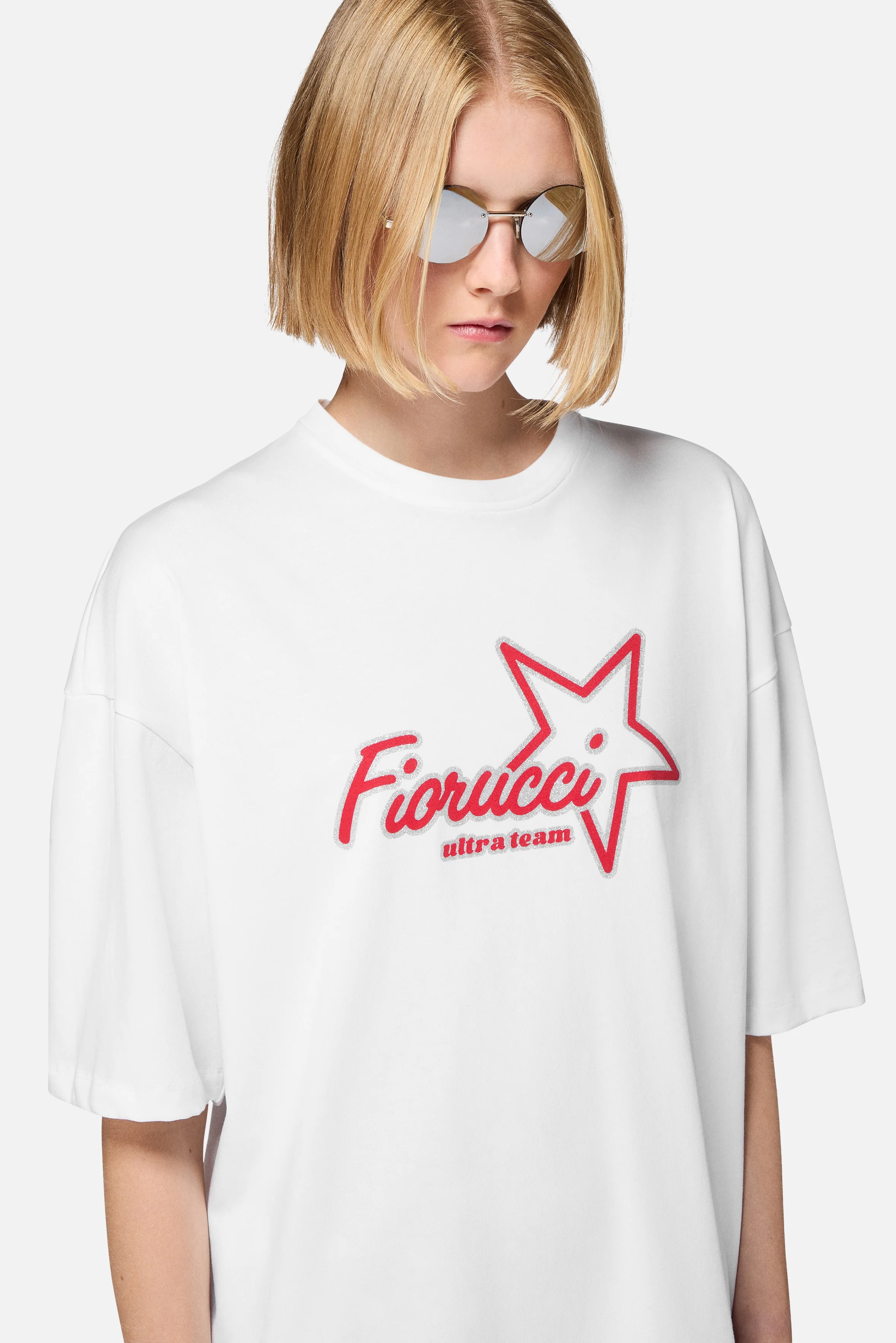 Ultra Team Glitter Star Logo Relaxed T-Shirt White - Image 4