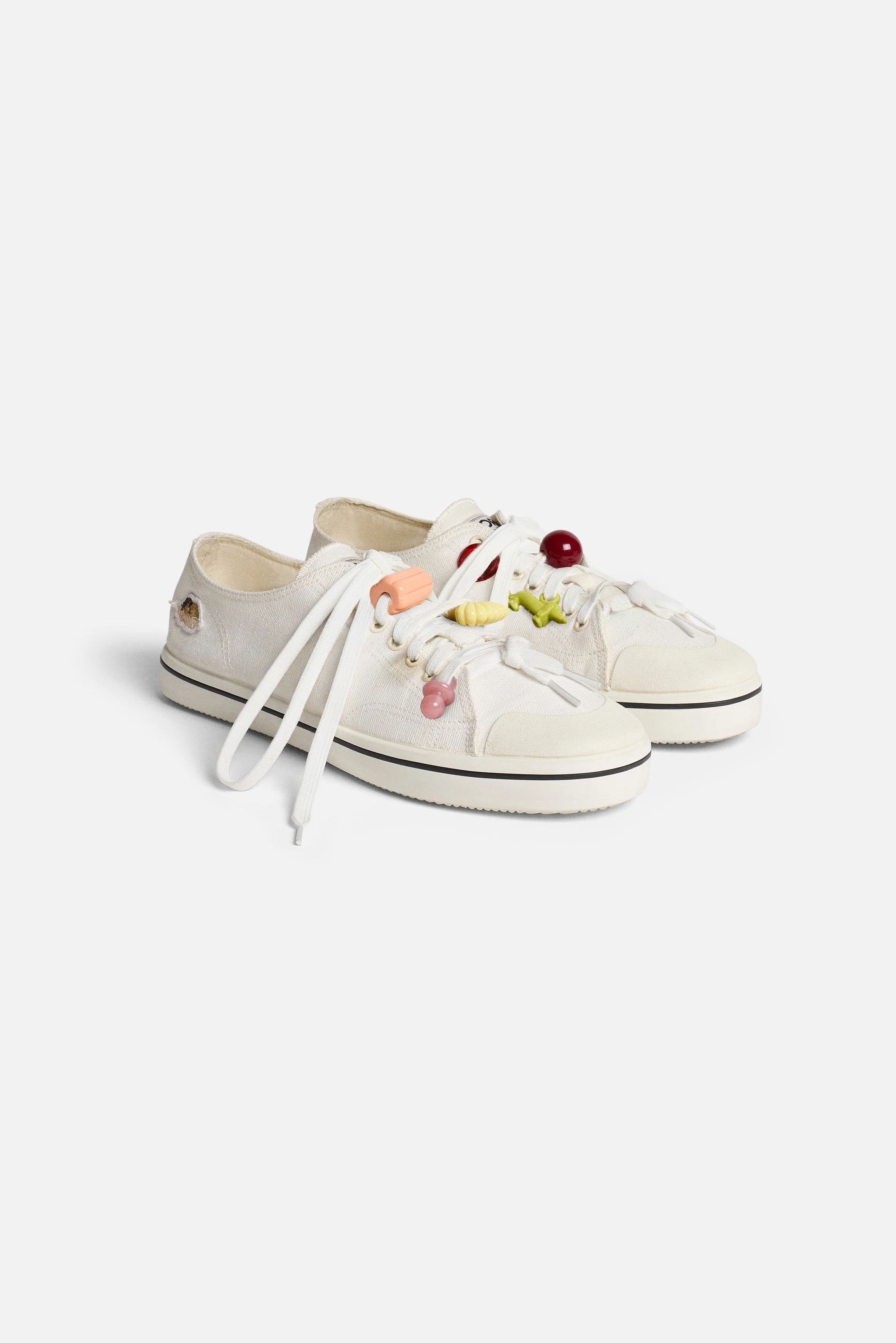 Womens Angels Patch Sneakers Cream - Image 3
