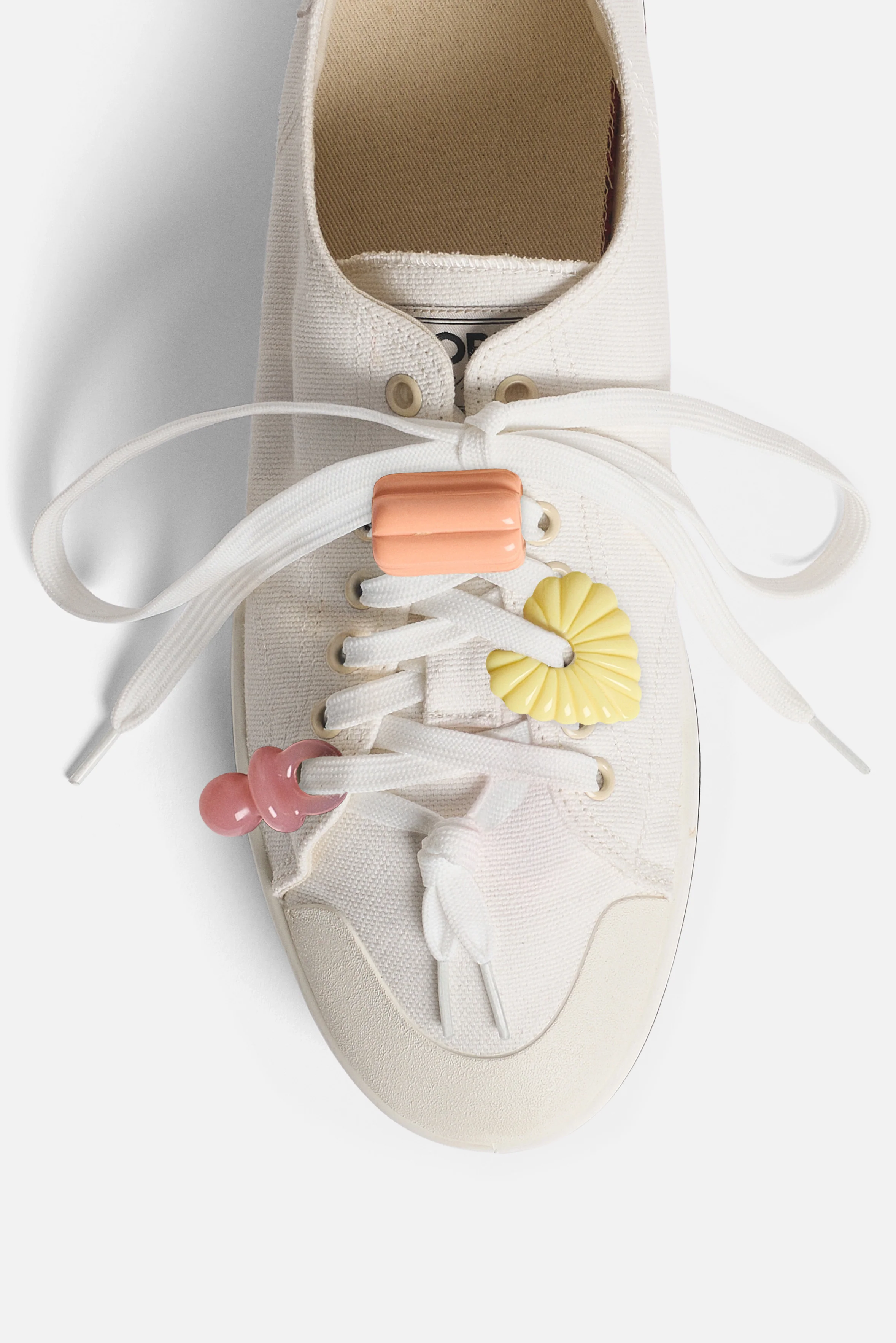 Womens Angels Patch Sneakers Cream - Image 6