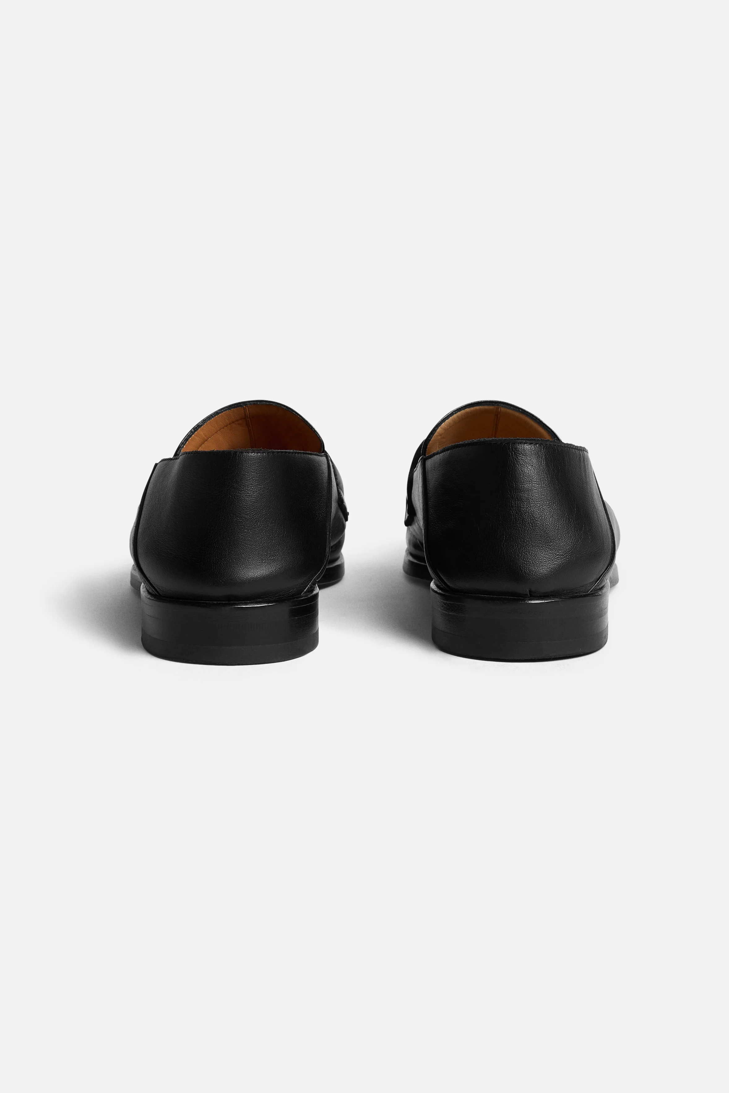 Womens Leather Heart Stud Loafers Black - Image 5